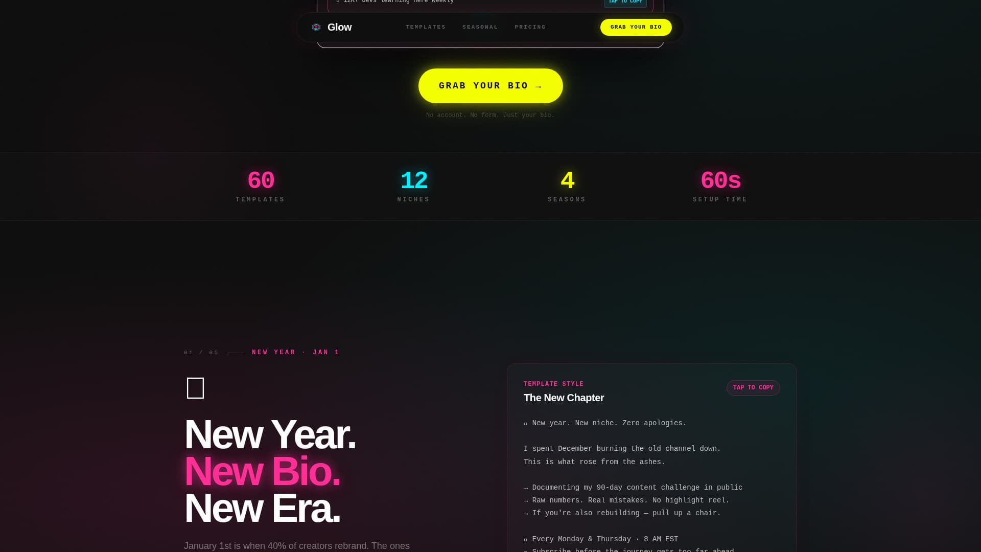 Radiance — Electric Video Content Landing Page Template