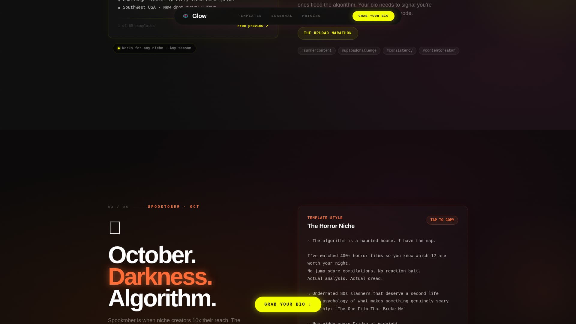 Radiance — Electric Video Content Landing Page Template