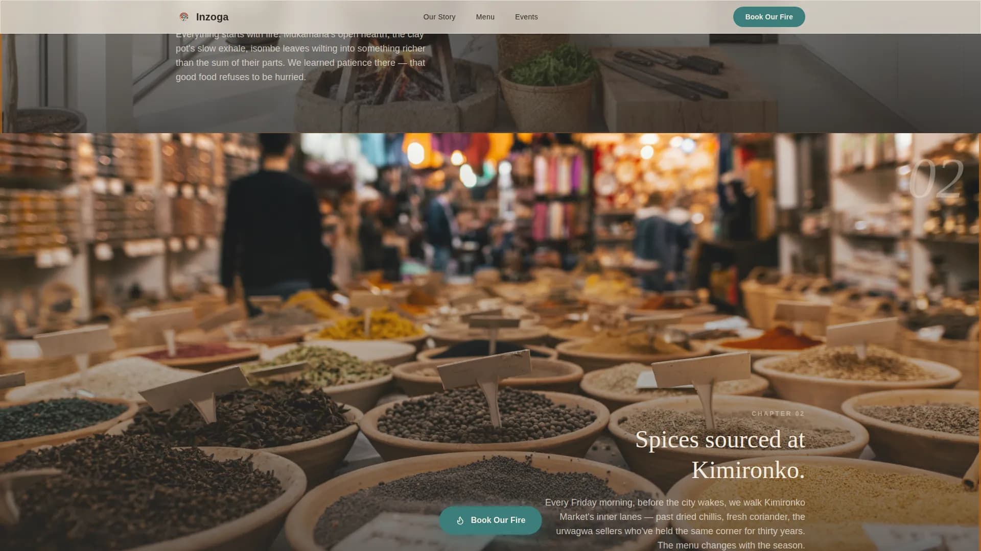 Inzoga — Rwandan Food Truck Booking Landing Page Template