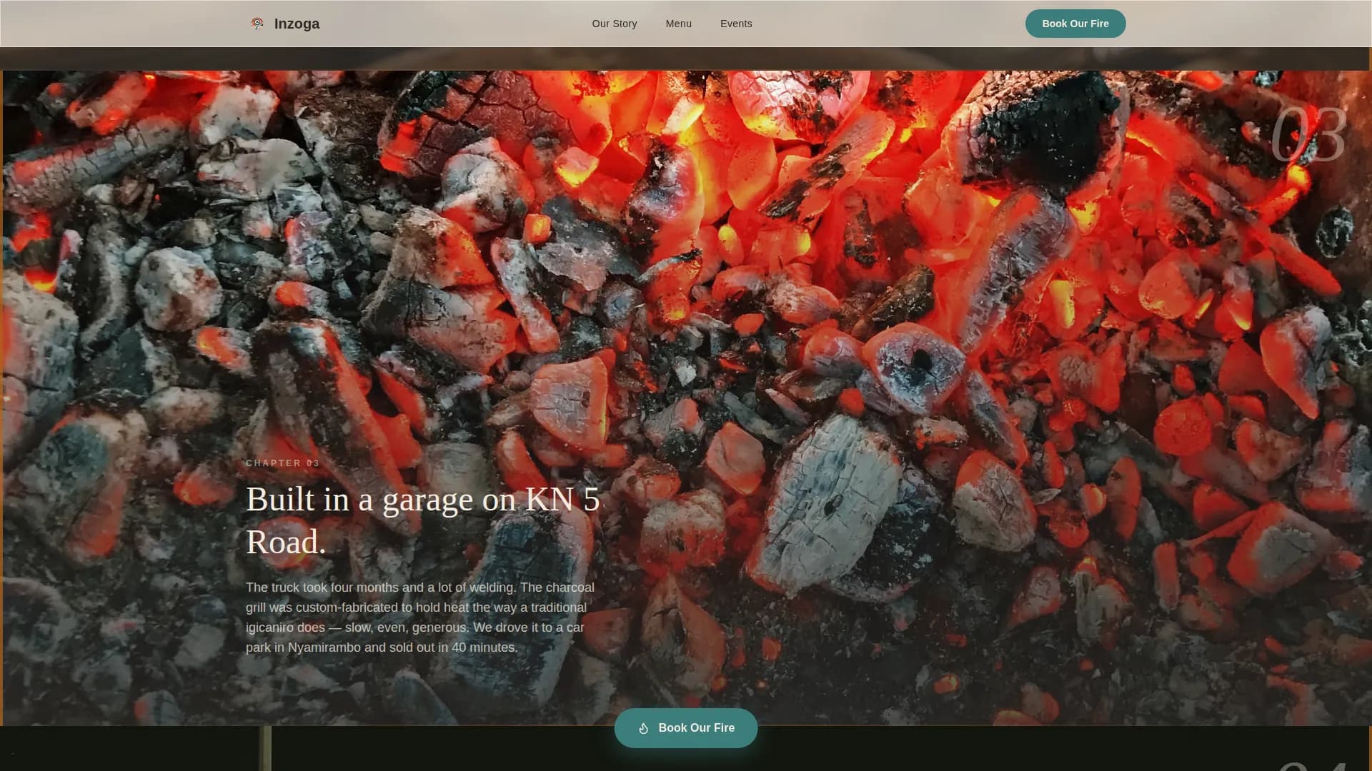 Inzoga — Rwandan Food Truck Booking Landing Page Template