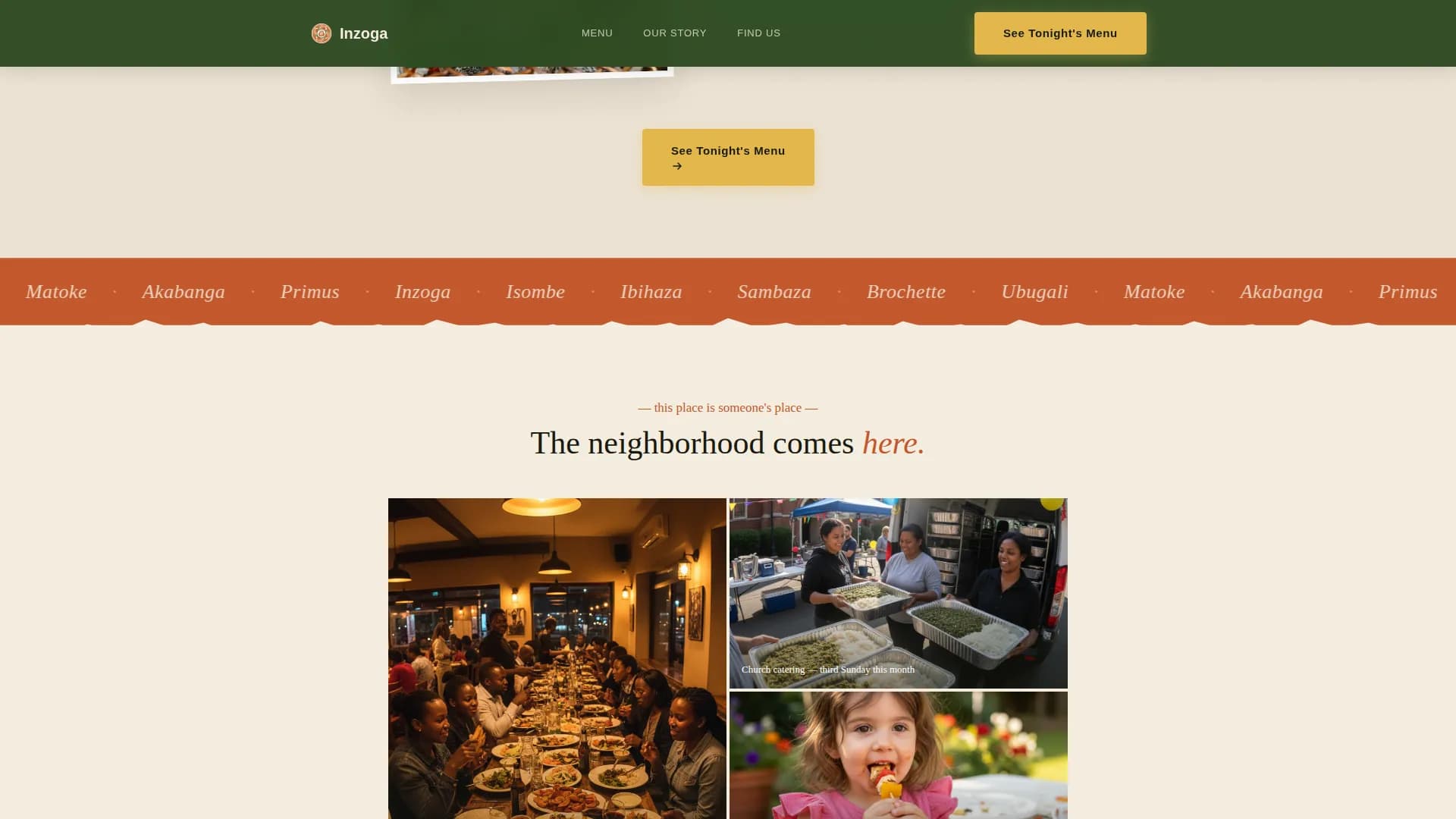 Artisan — Bold Rwandan Kitchen Landing Page Template