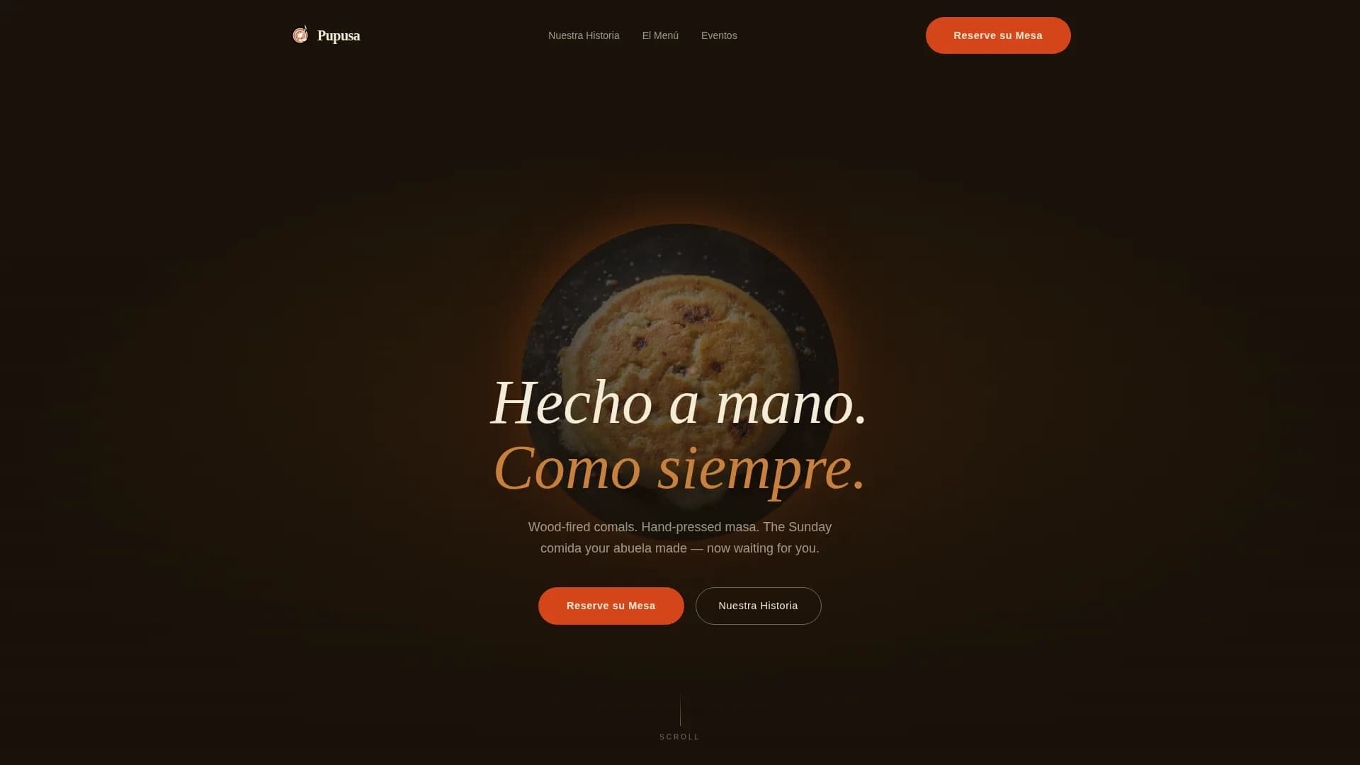 Pupusa - Handcrafted Salvadoran Restaurant Landing Page Template