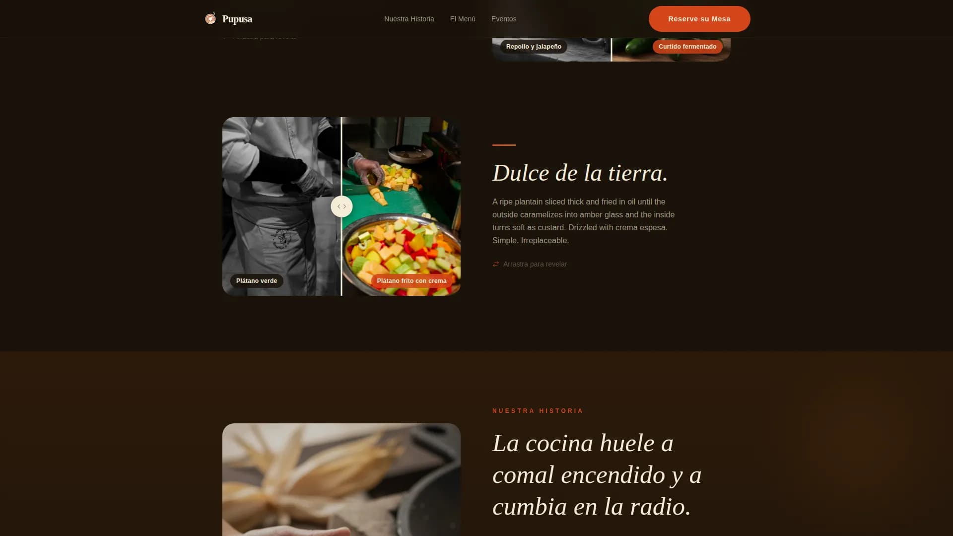 Pupusa - Handcrafted Salvadoran Restaurant Landing Page Template