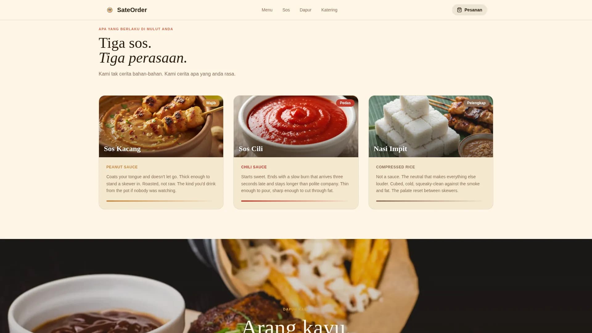 Southeast Asian Cuisine & Dining Booking Confirmation Website Template