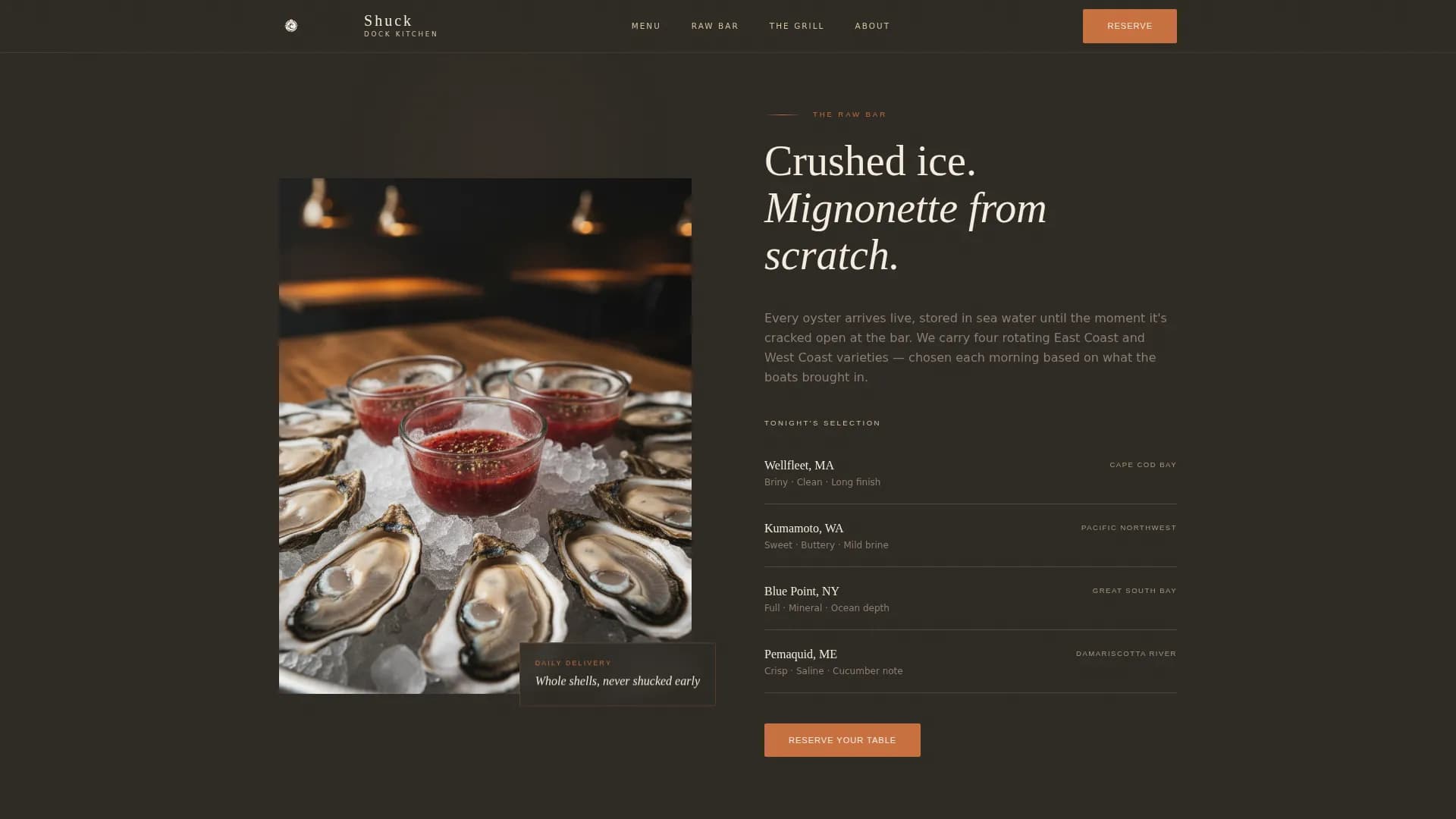 Flame — Premium Coastal Seafood Landing Page Template