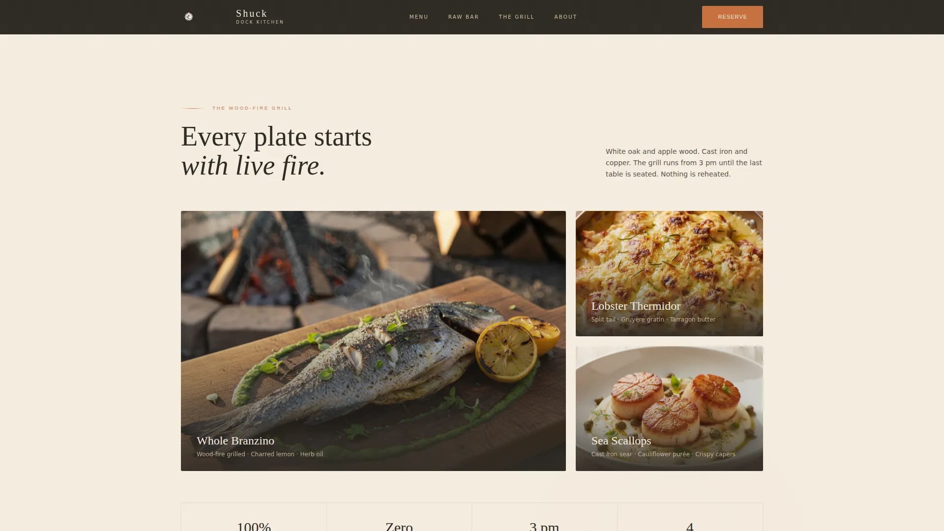 Flame — Premium Coastal Seafood Landing Page Template