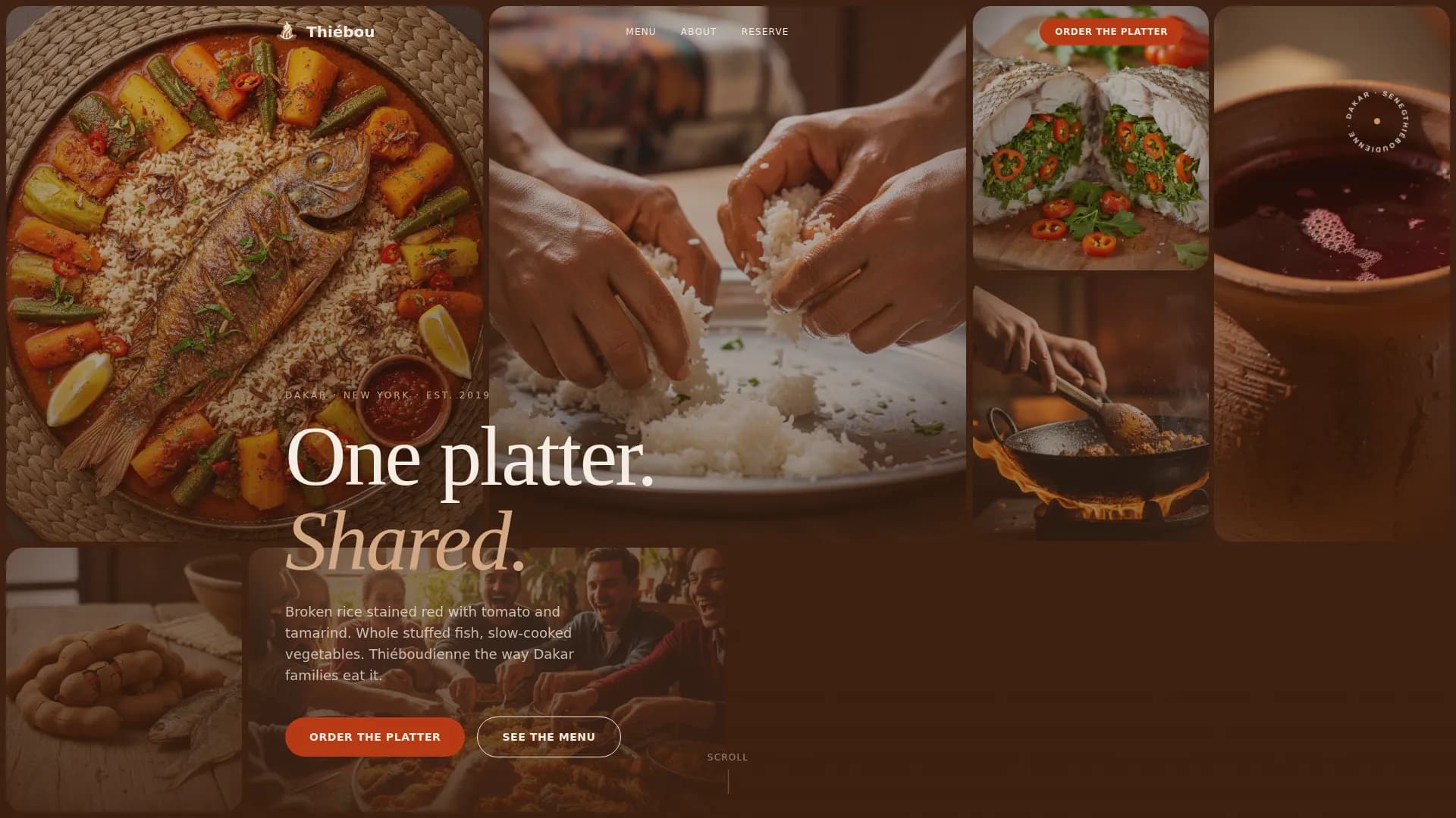 Thibou - Sensory Senegalese Dining Landing Page Template