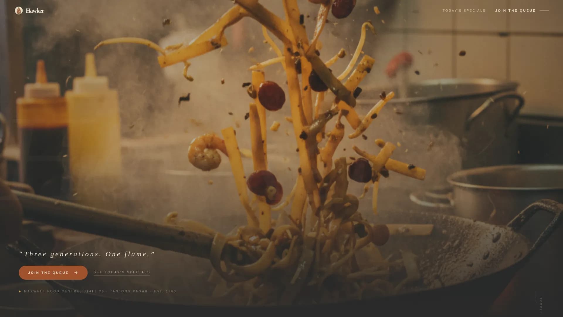 Hawker — Premium Street Food Landing Page Template