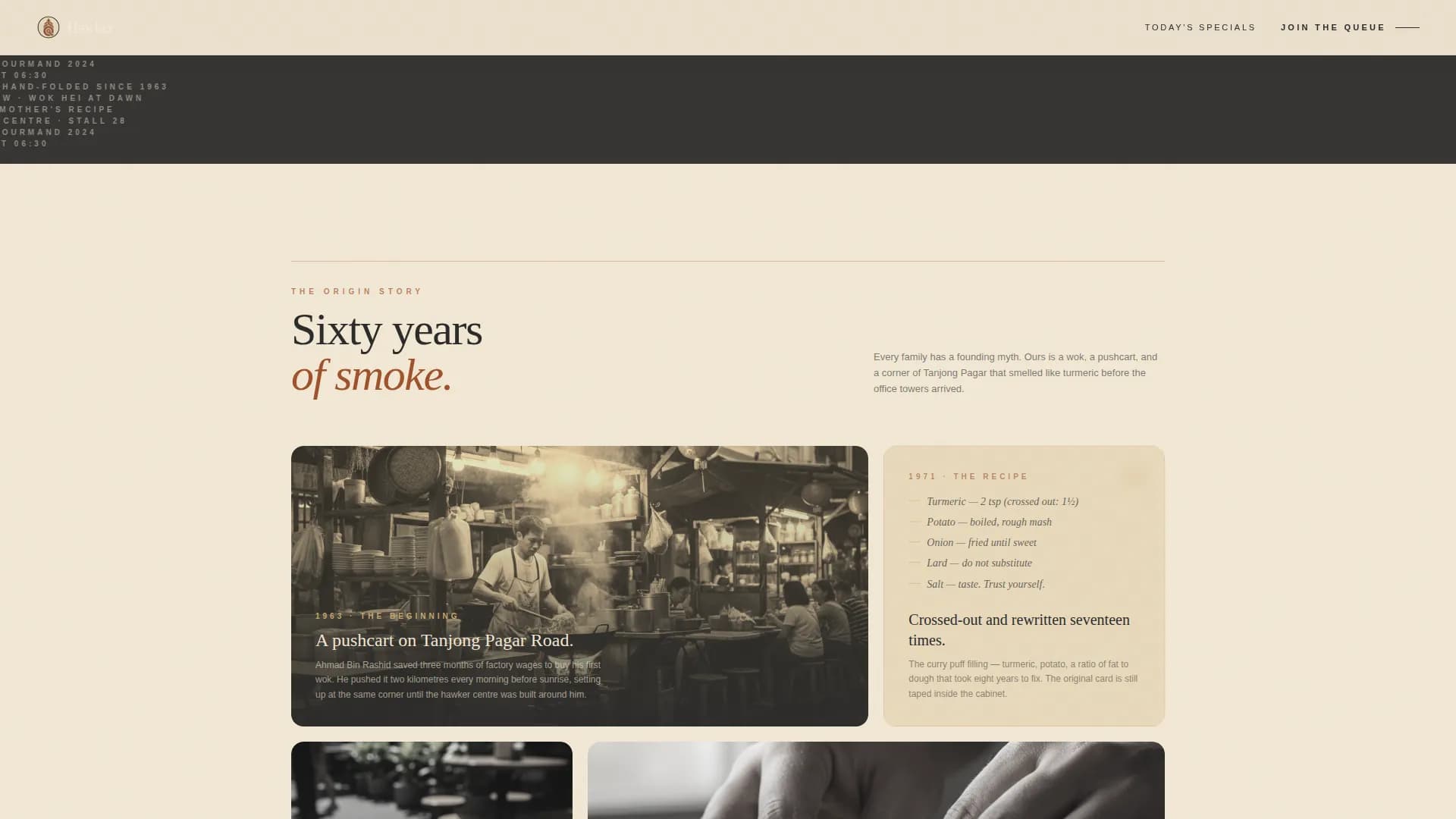 Hawker — Premium Street Food Landing Page Template
