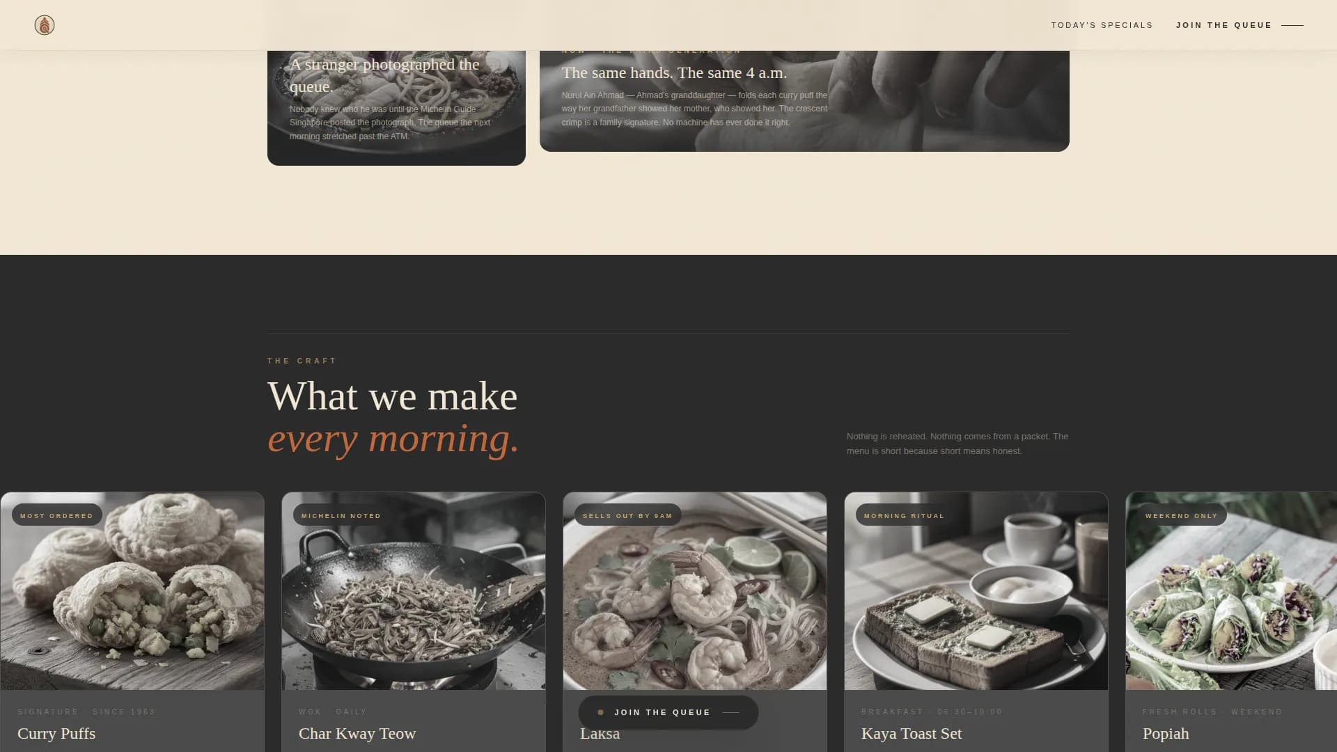Hawker — Premium Street Food Landing Page Template