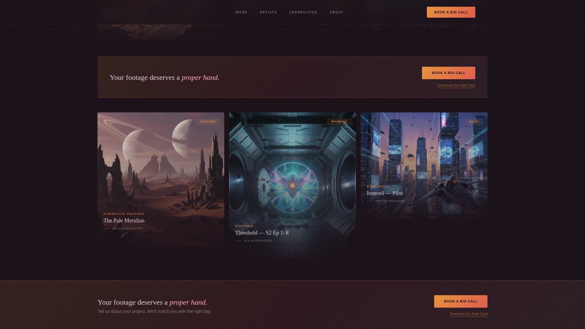 Render — Cinematic Motion Graphics Landing Page Template