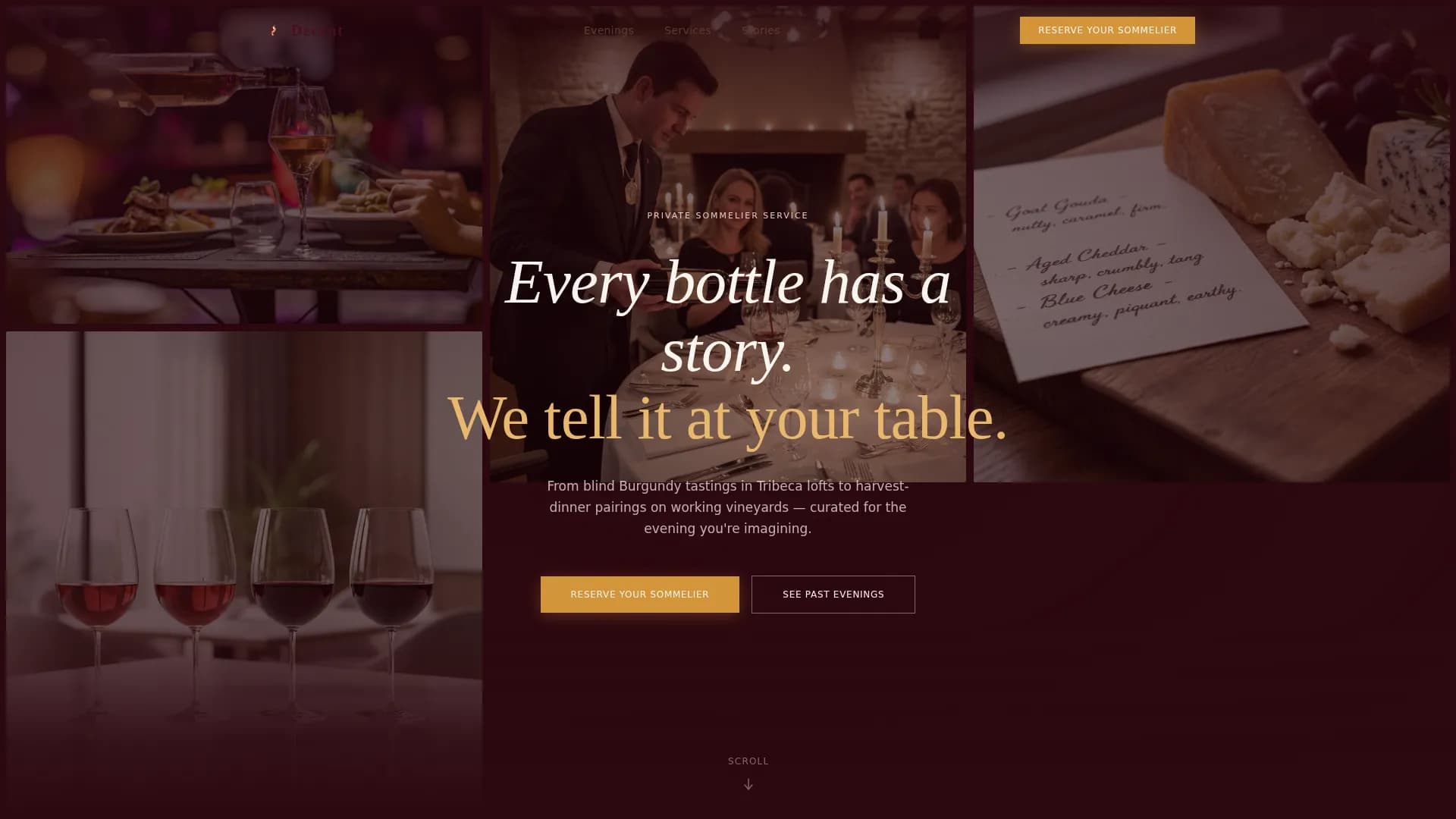 Decant — Expert Wine Tasting Landing Page Template