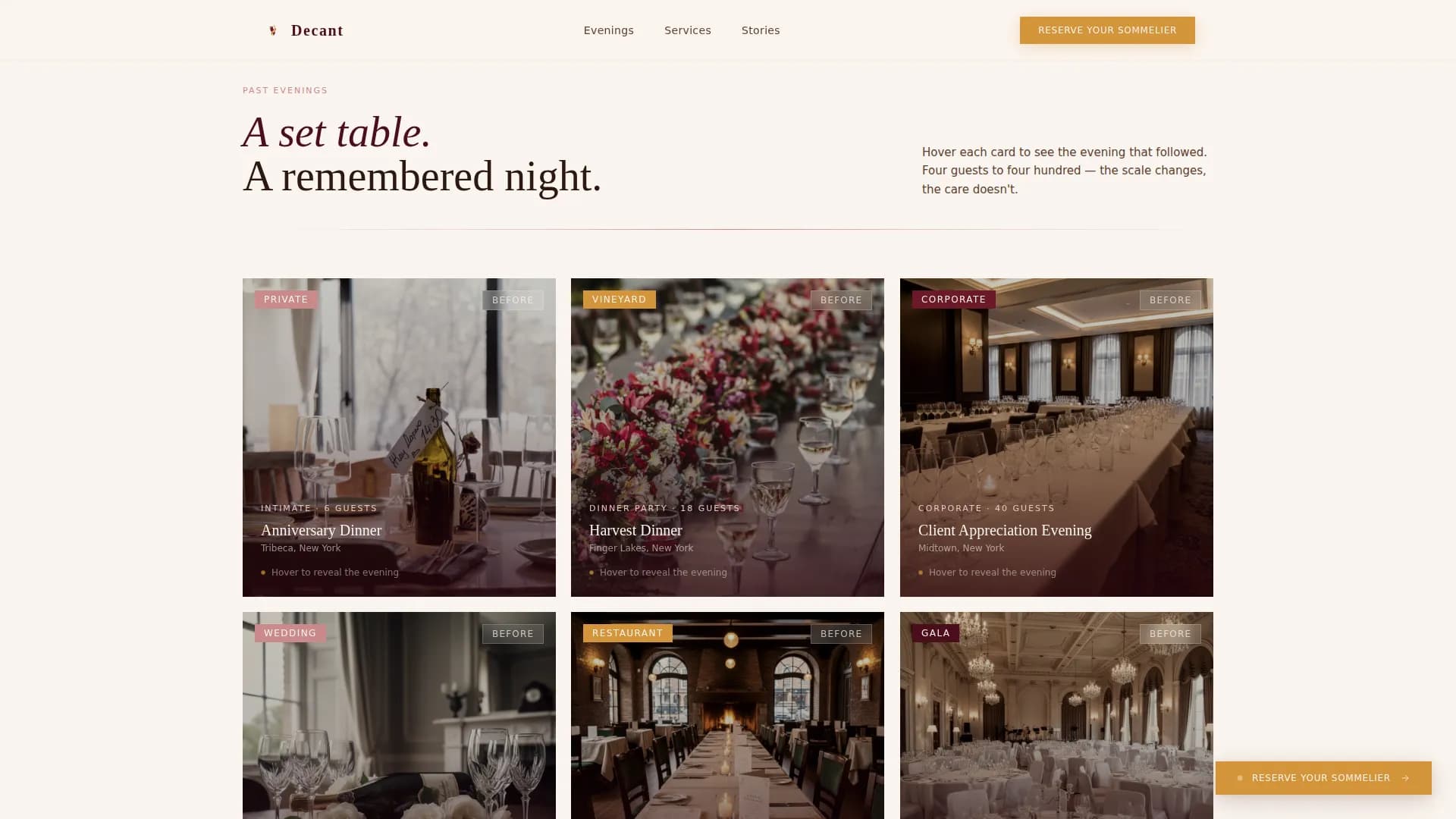 Decant — Expert Wine Tasting Landing Page Template