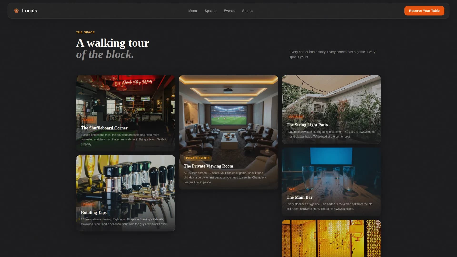 Locals - Neighborhood Sports Bar Landing Page Template