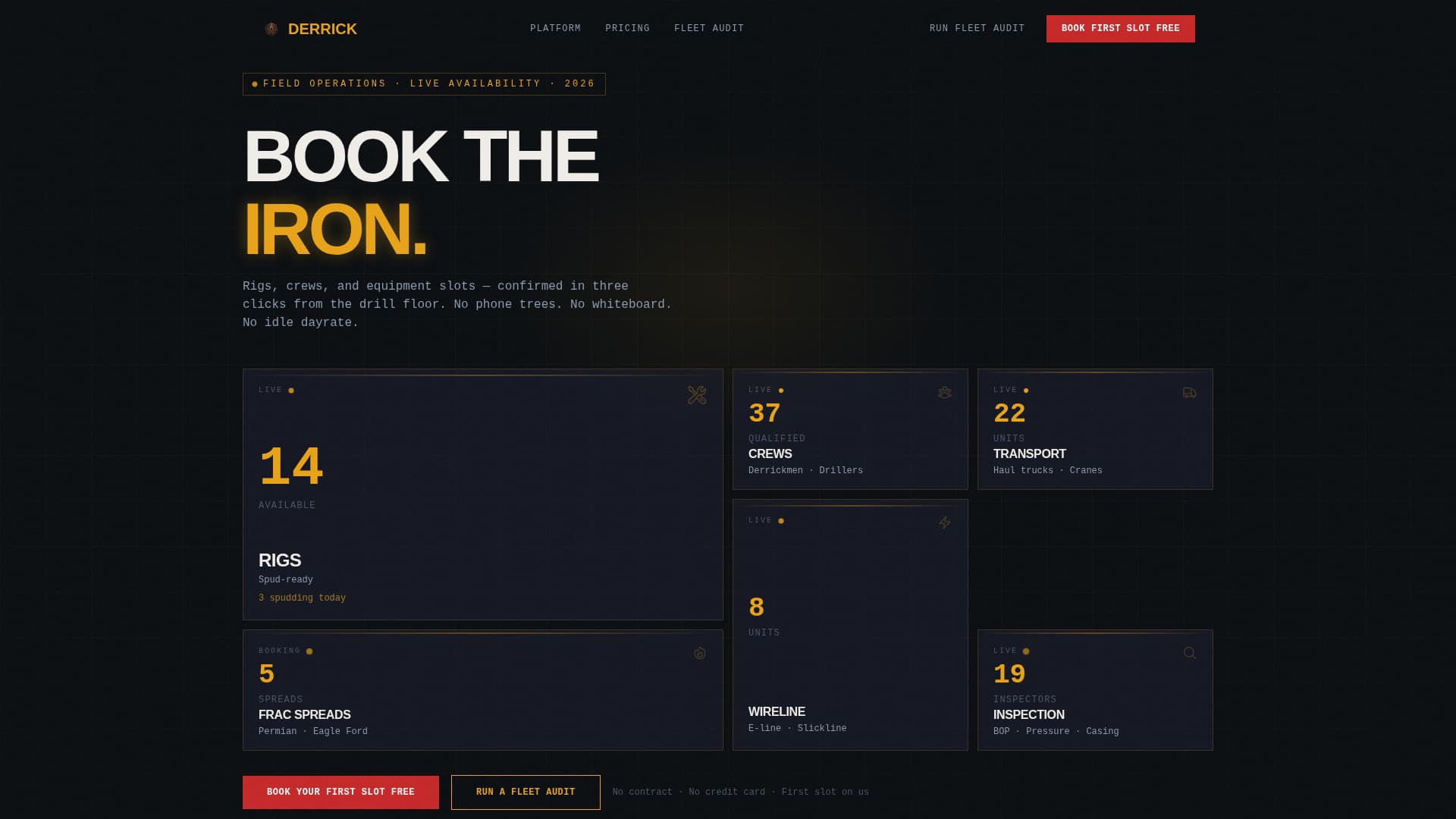 Derrick - Powerful Oilfield Landing Page Template