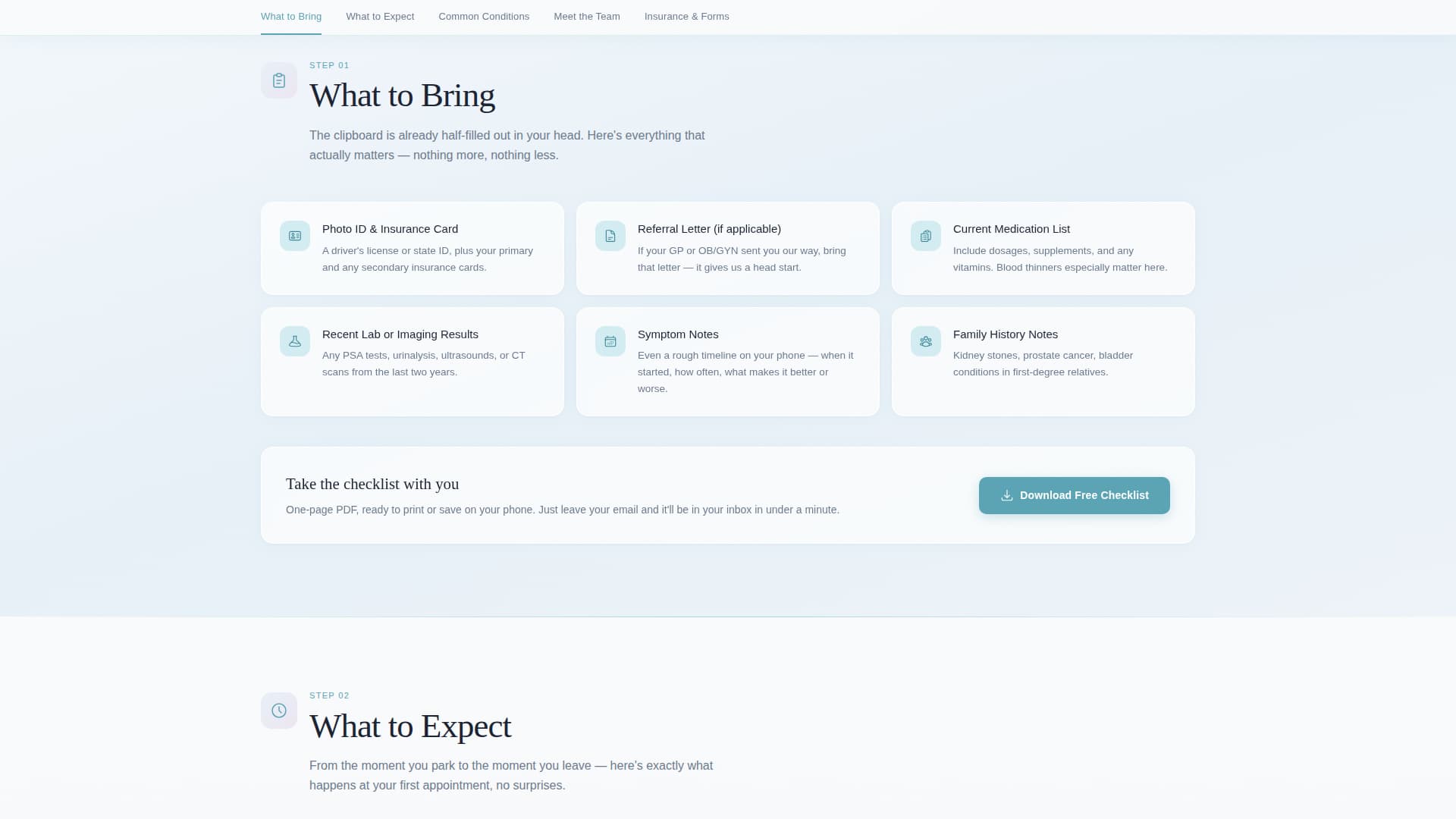 Consult — Compassionate Urological Health Landing Page Template