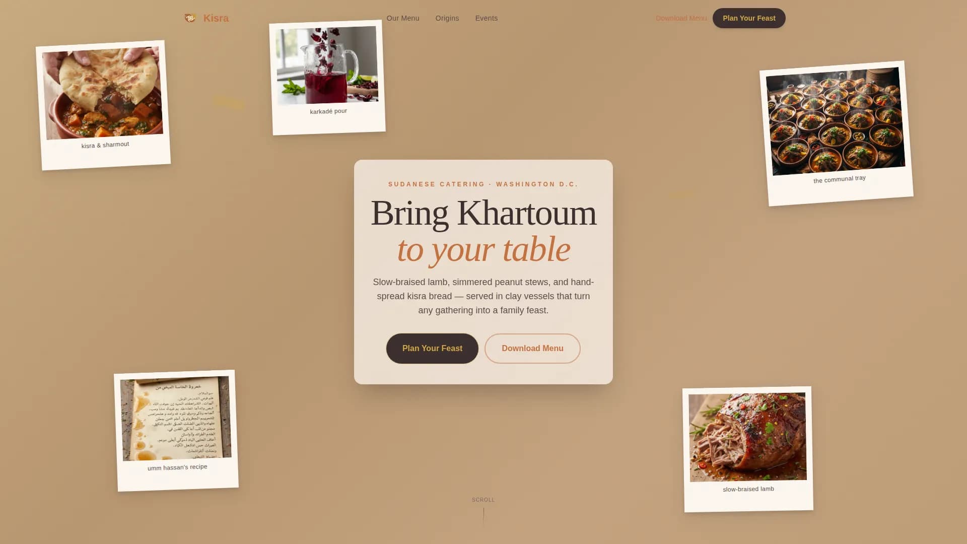 Kisra - Authentic Sudanese Catering Landing Page Template