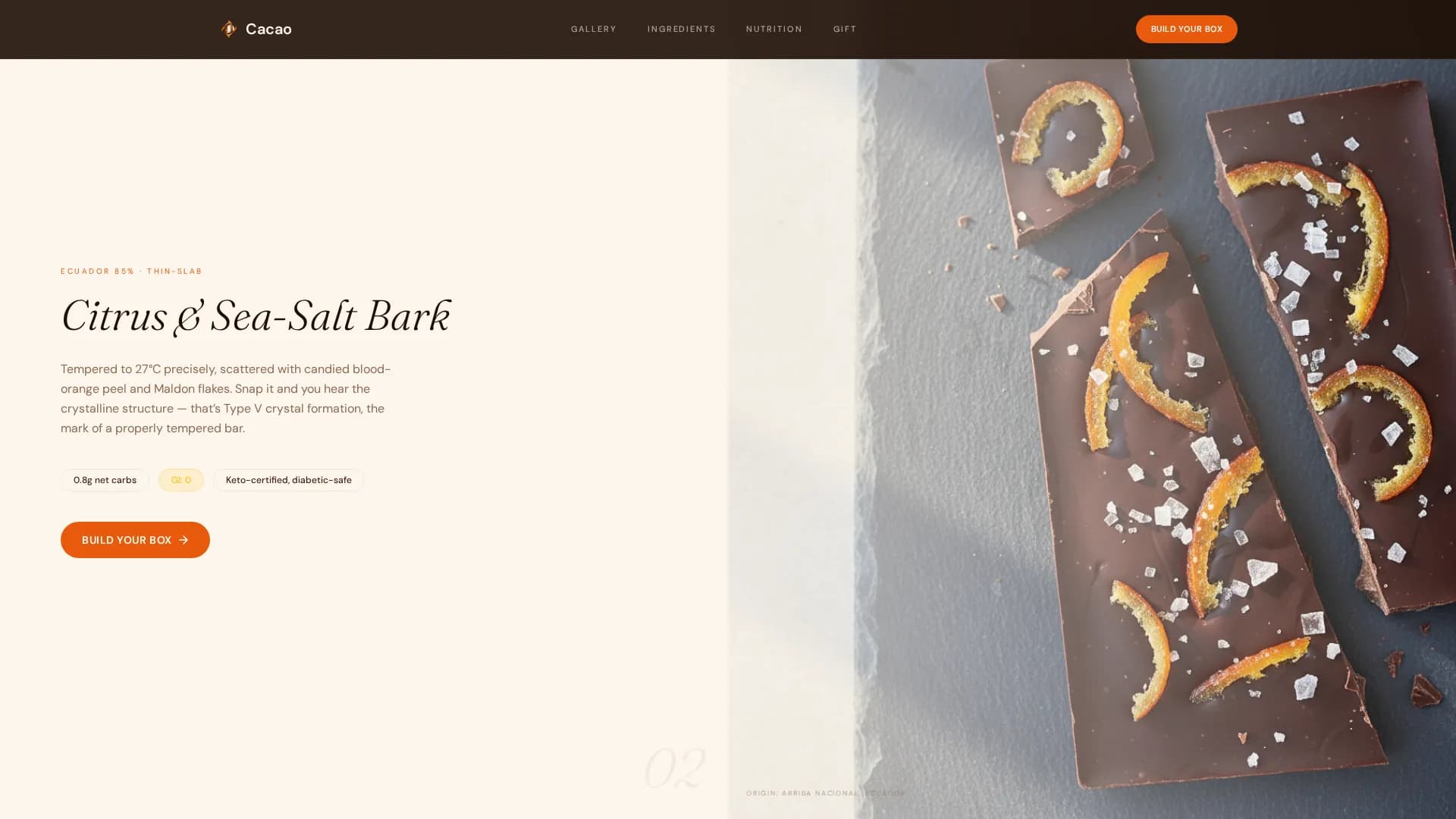 Cacao — Craft Chocolate Landing Page Template