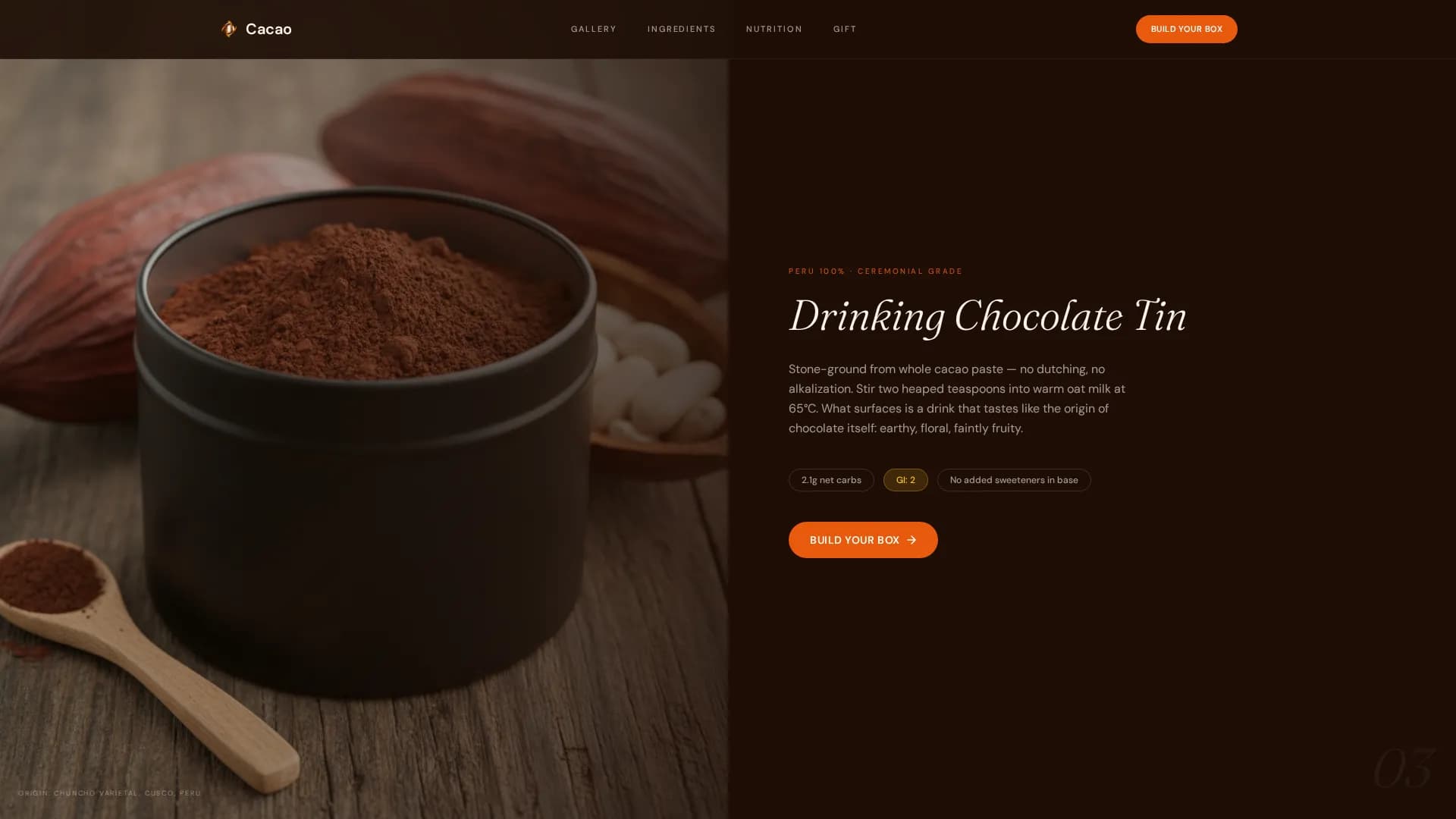 Cacao — Craft Chocolate Landing Page Template