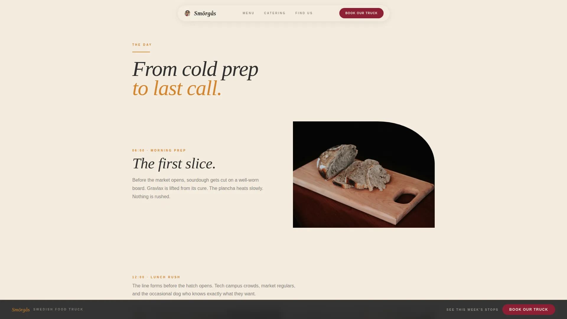 Smrgs — Artisan Swedish Truck Landing Page Template