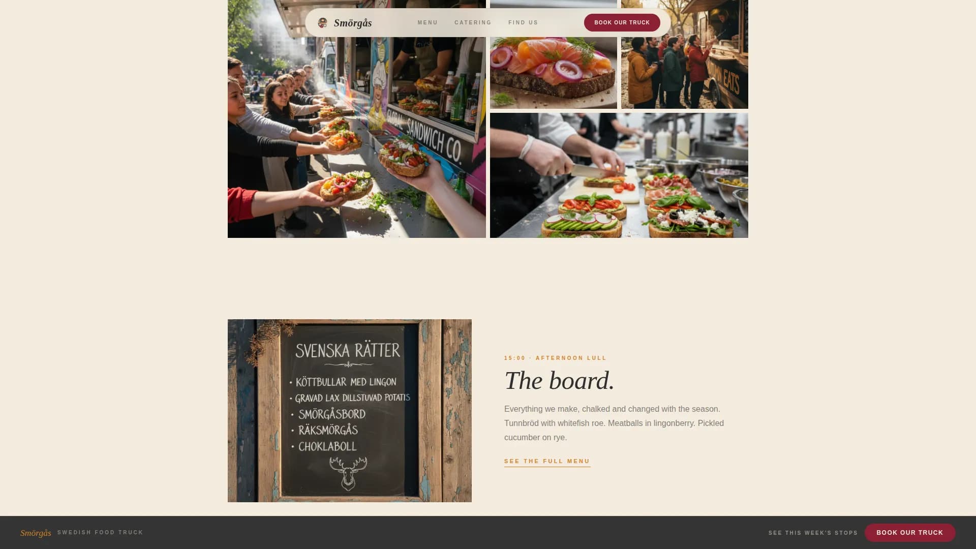 Smrgs — Artisan Swedish Truck Landing Page Template