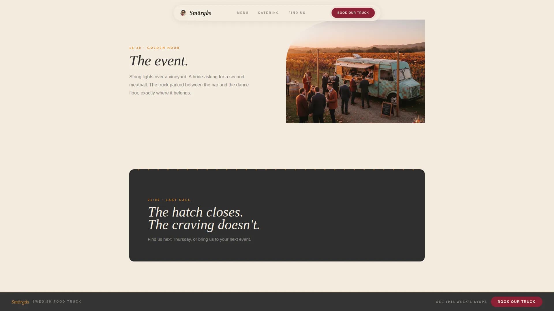 Smrgs — Artisan Swedish Truck Landing Page Template
