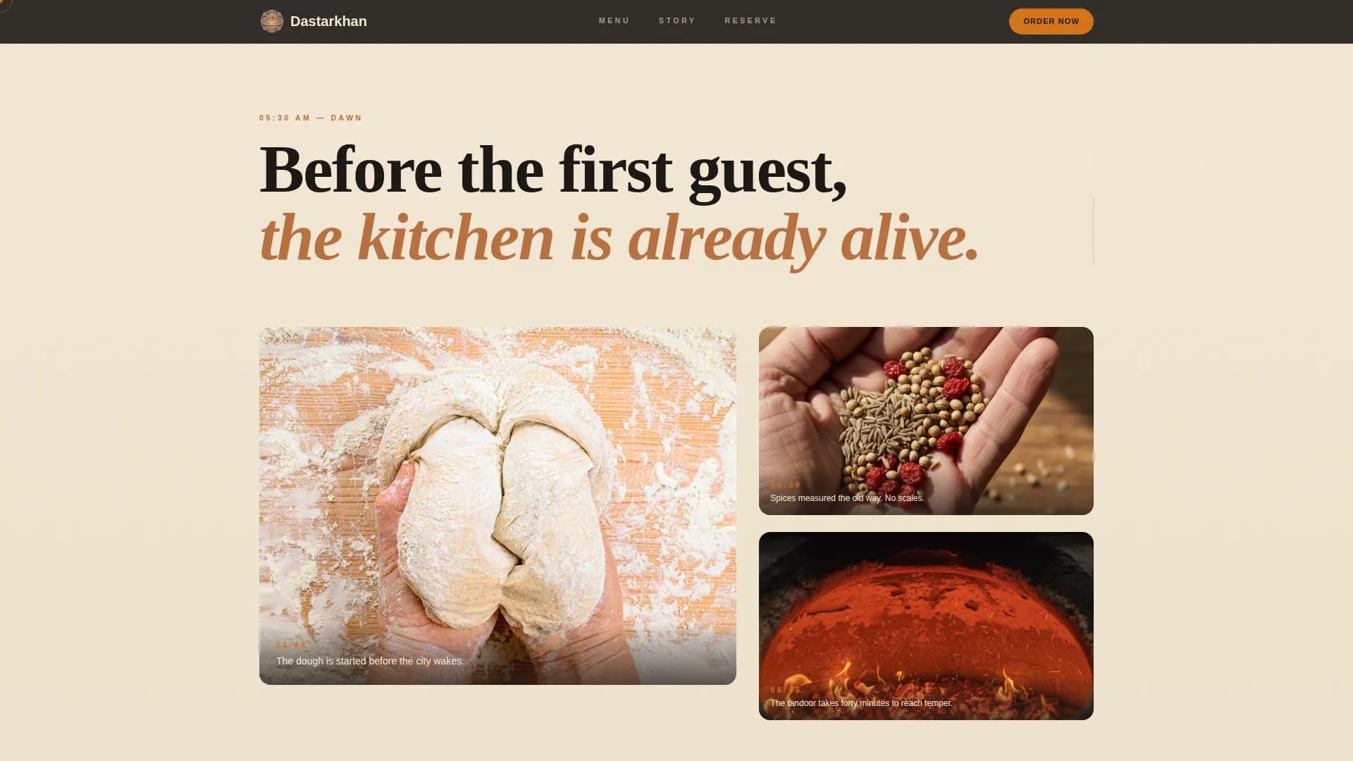 Dastarkhan — Neo Tajik Dining Landing Page Template