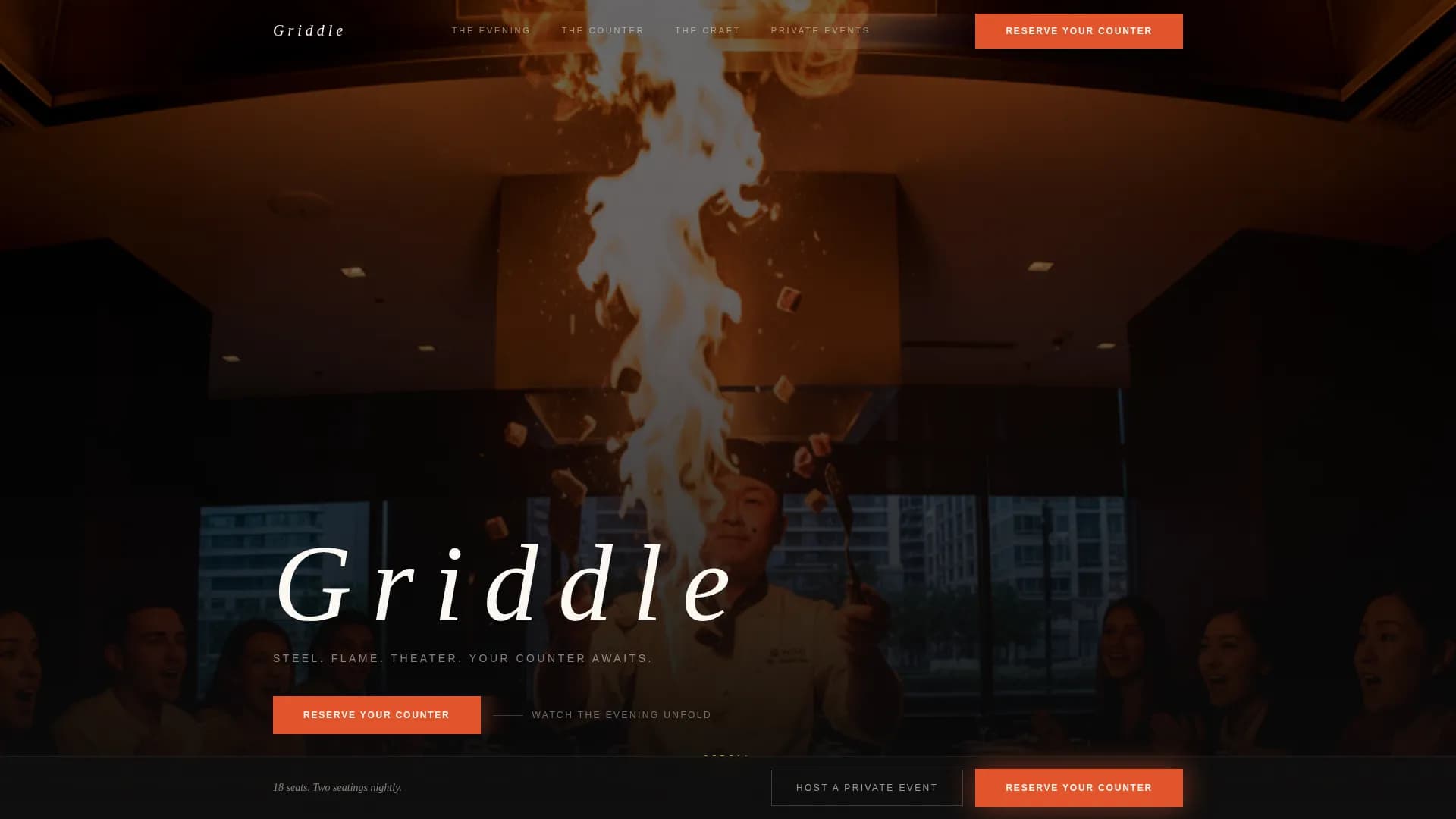 Griddle — Craft Teppanyaki Event Landing Page Template
