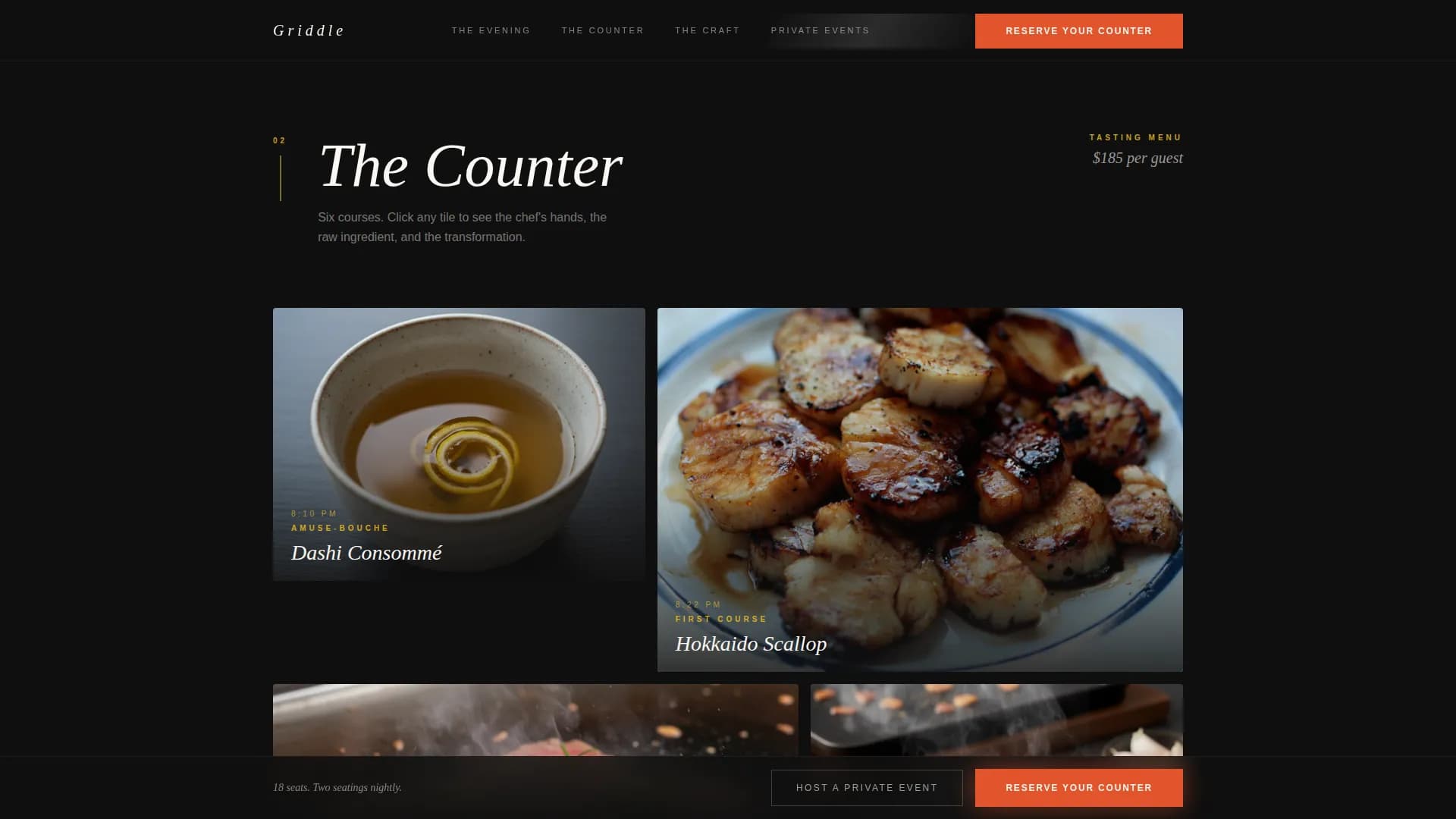 Griddle — Craft Teppanyaki Event Landing Page Template