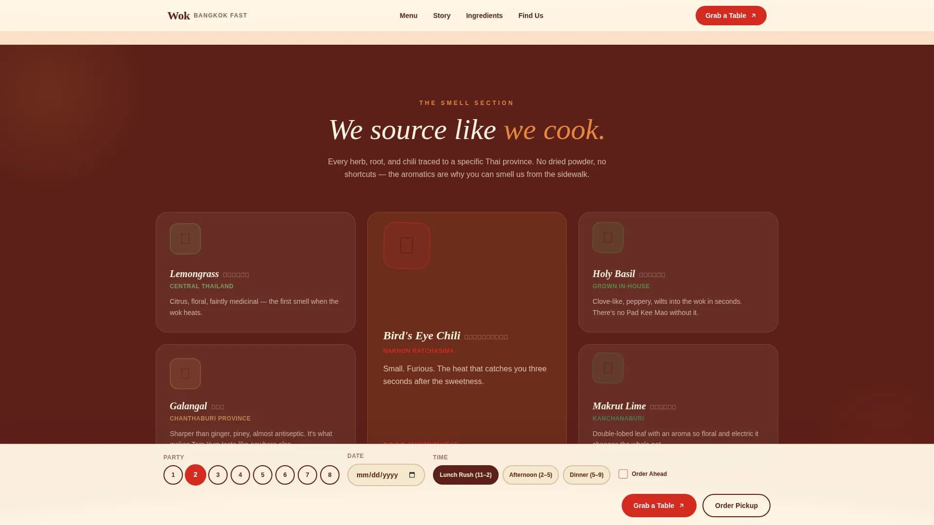 Wok — Sizzling Thai Restaurant Landing Page Template