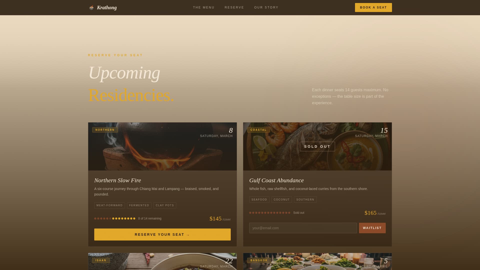 Thai Dining Booking Website Template