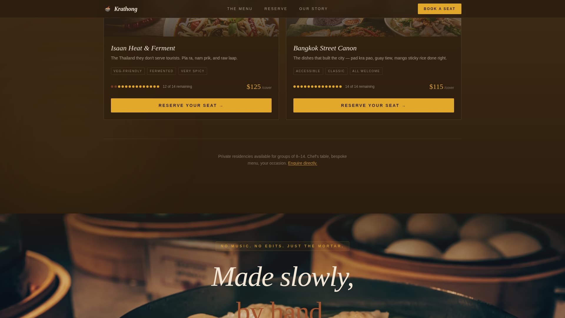 Thai Dining Booking Website Template