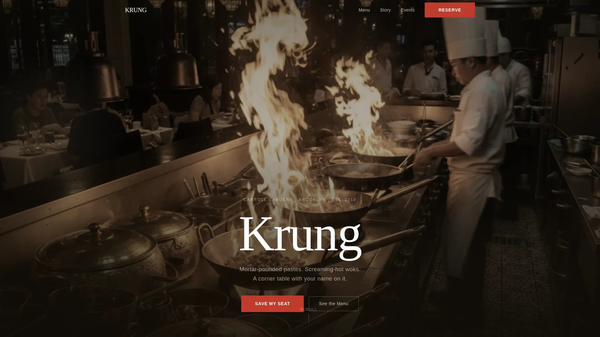Krung — Neighborhood Thai Event Landing Page Template