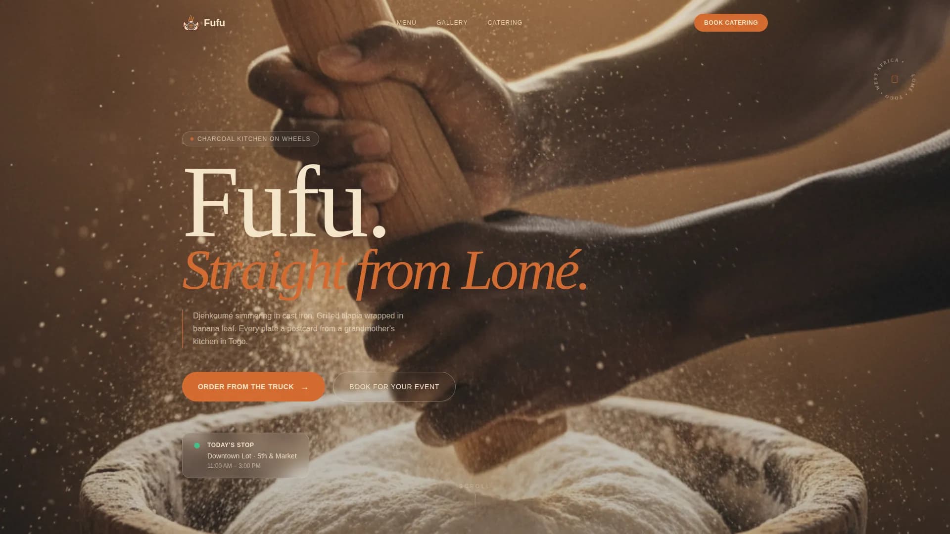 Fufu — Authentic Togolese Food Truck Landing Page Template