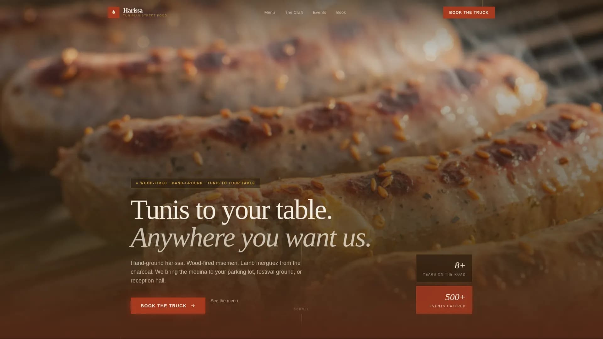 Harissa — Bold Tunisian Food Truck Landing Page Template