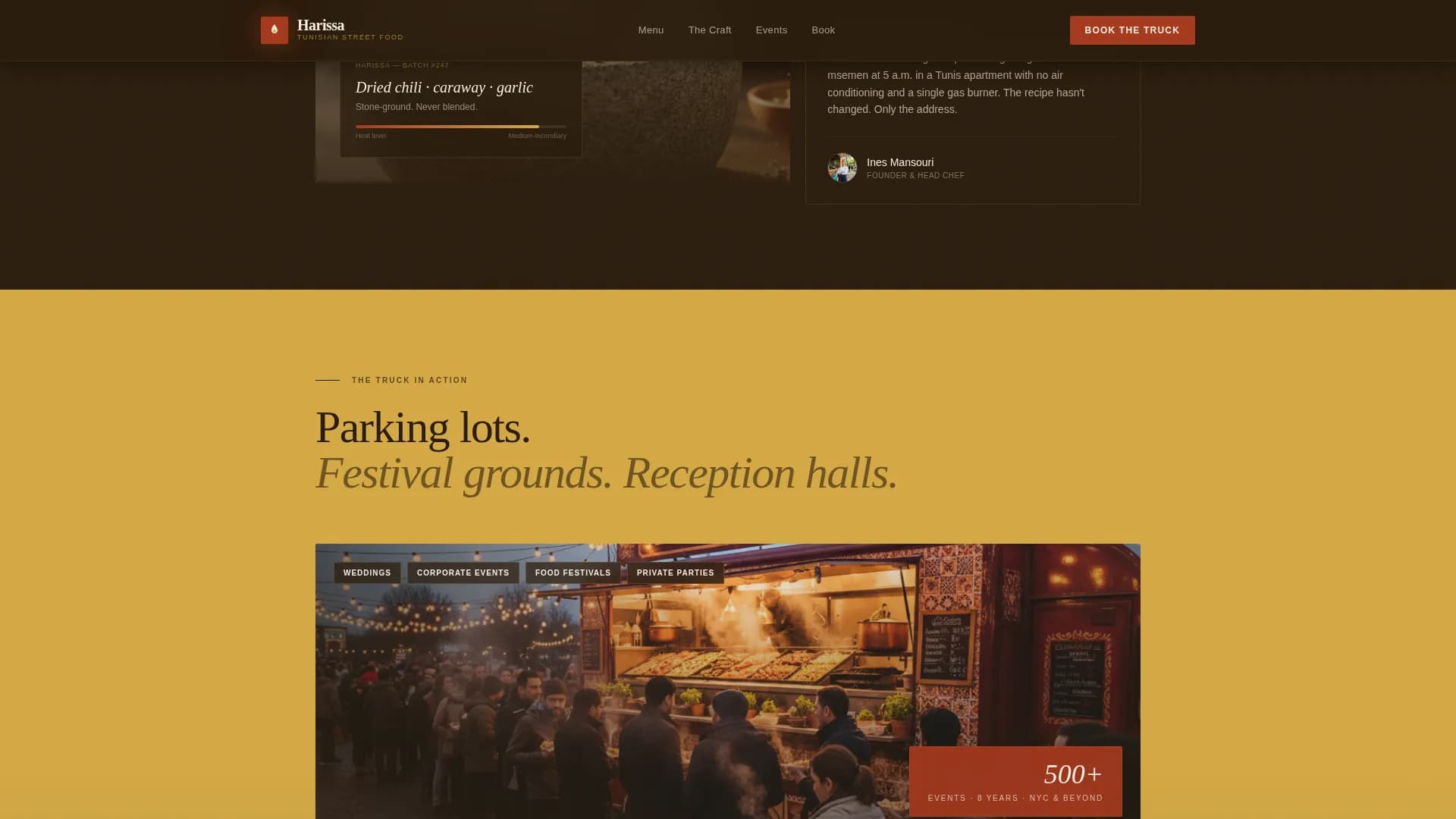 Harissa — Bold Tunisian Food Truck Landing Page Template