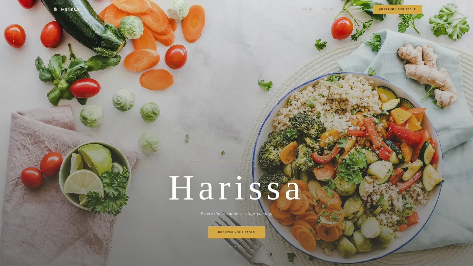 Harissa - Tunisian Restaurant Gallery Landing Page Template