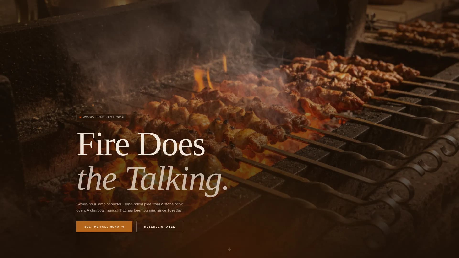 Ocak — Warm Artisan Wood-Fired Turkish Dining Landing Page Template