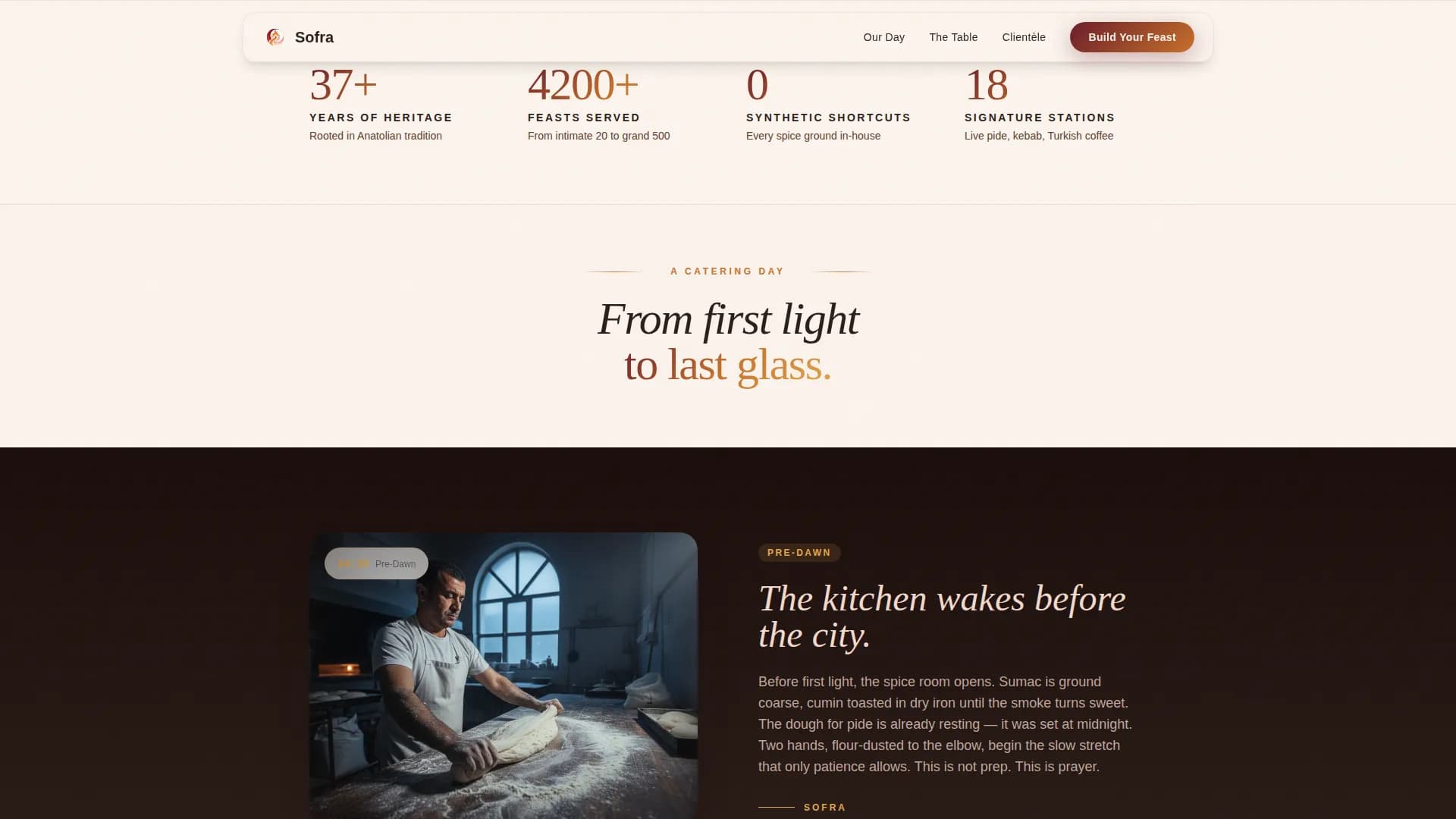 Sofra — Haute Craft Turkish Catering Landing Page Template