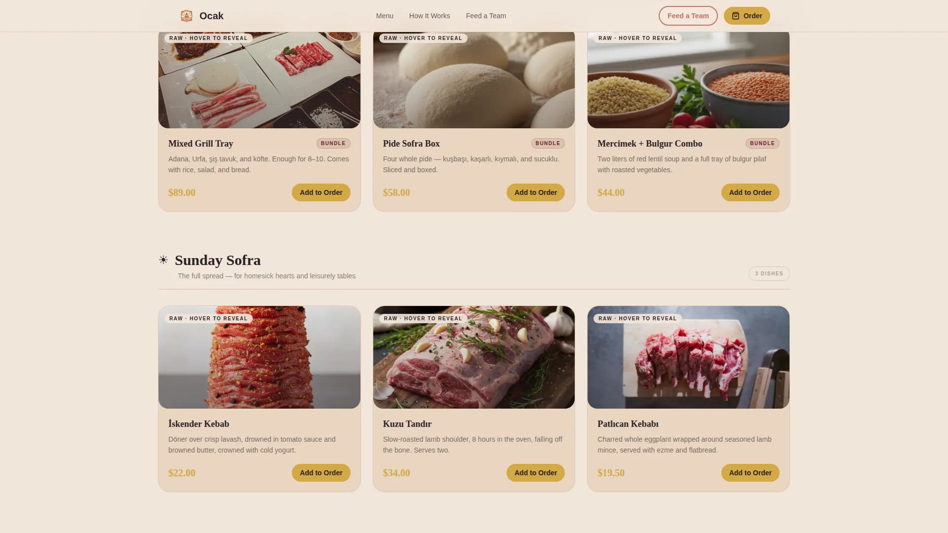 Ocak — Blazing Cloud Kitchen Landing Page Template