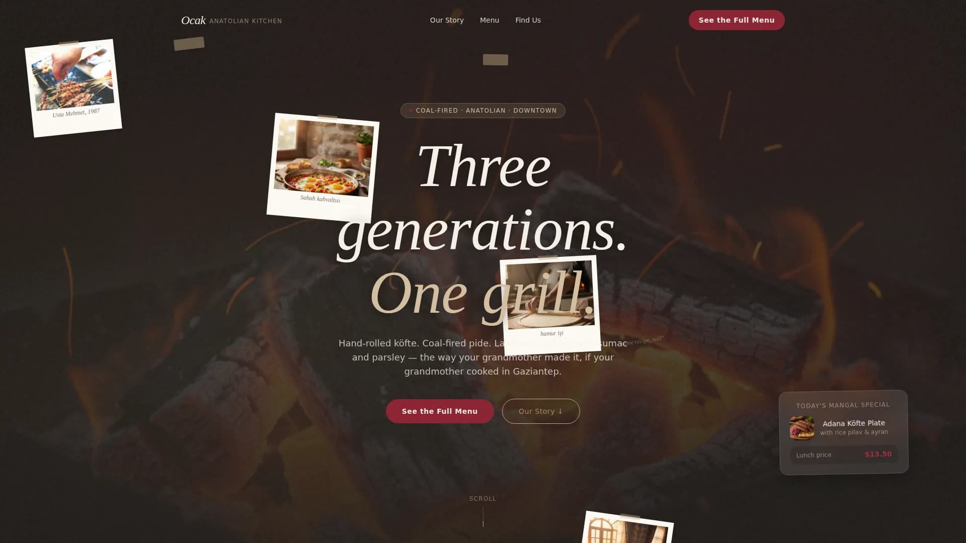 Ocak — Warm Artisan Turkish Fast Casual Landing Page Template