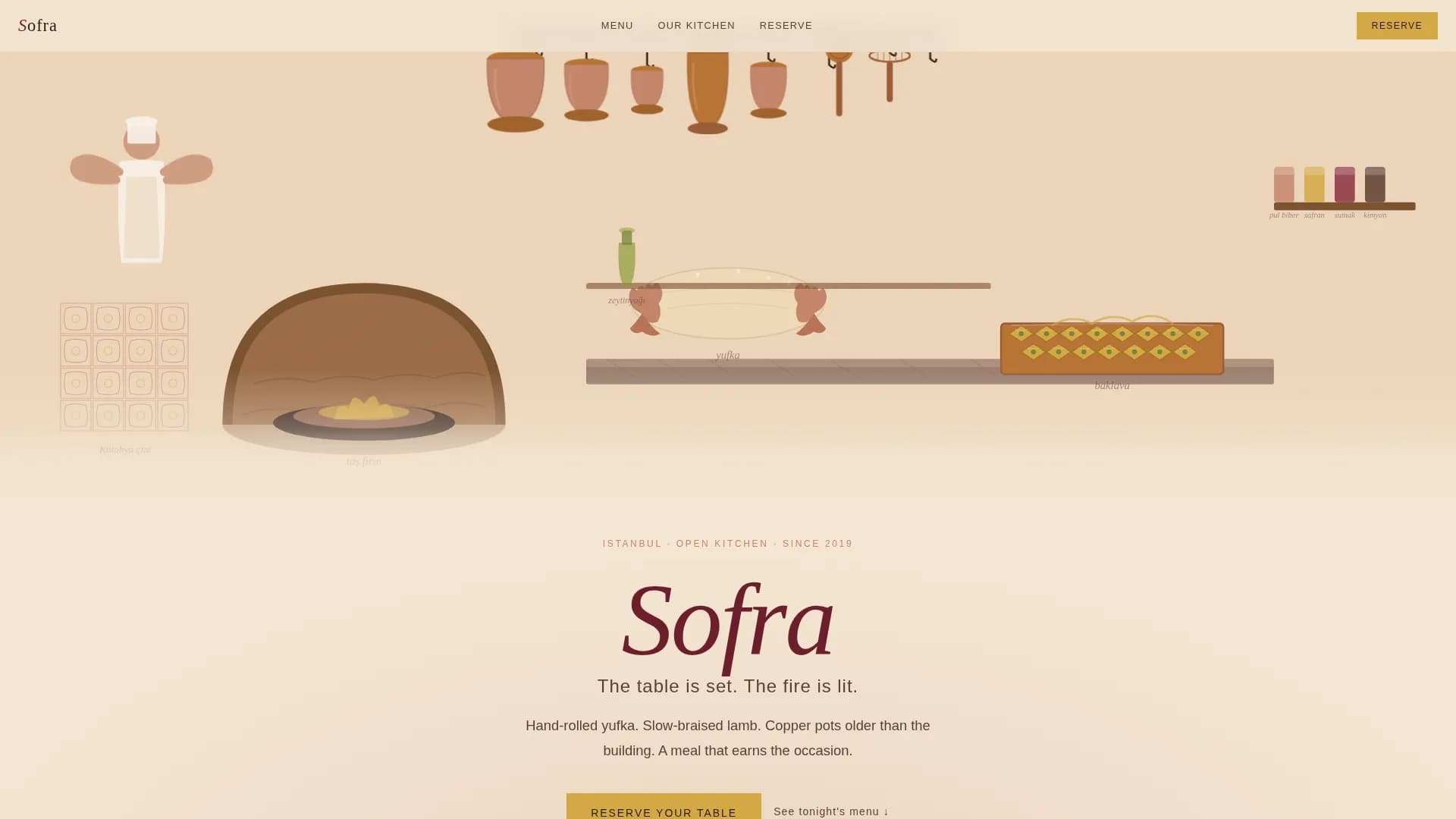 Sofra — Authentic Turkish Dining Reservation Landing Page Template