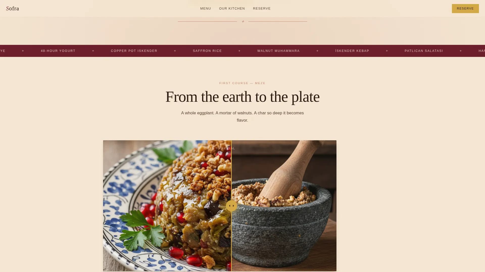 Sofra — Authentic Turkish Dining Reservation Landing Page Template