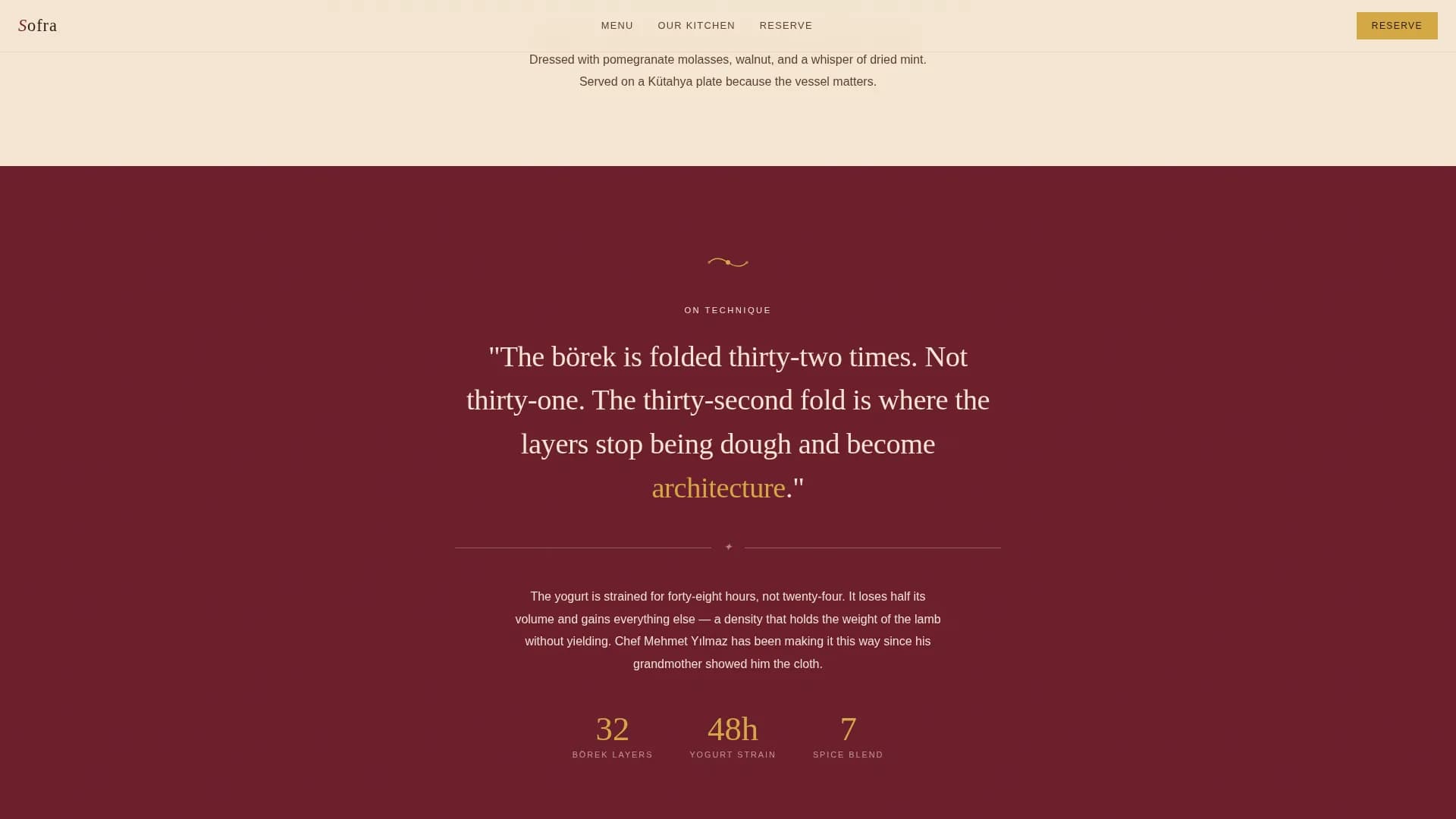 Sofra — Authentic Turkish Dining Reservation Landing Page Template