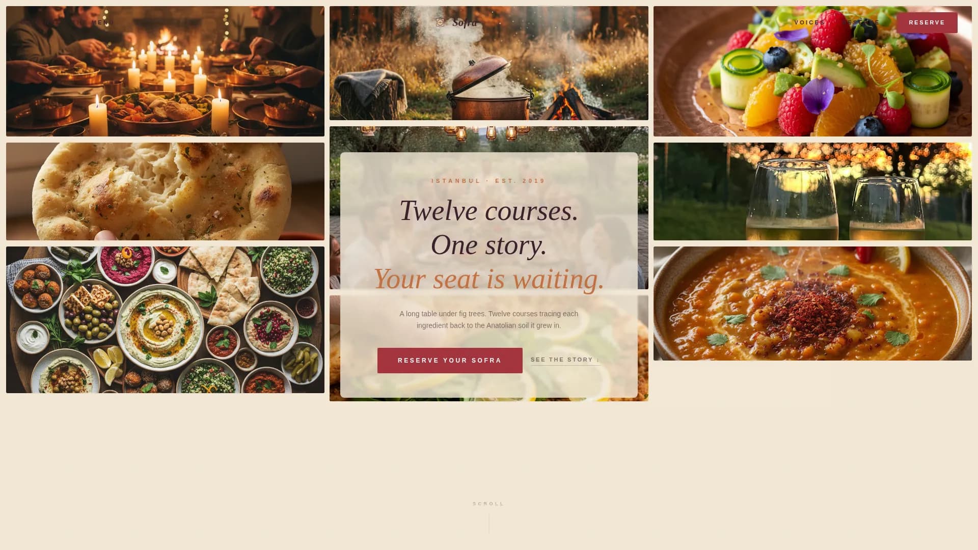 Sofra - Anatolian Tasting Journey Landing Page Template