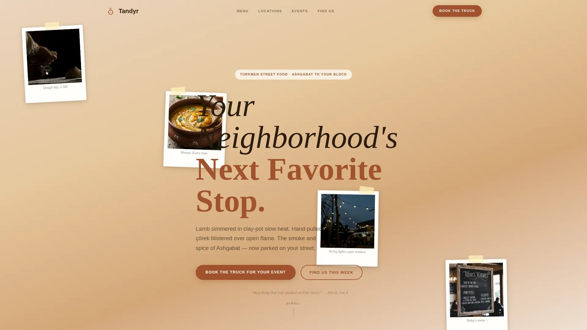 Tandyr — Artisan Turkmen Food Truck Landing Page Template