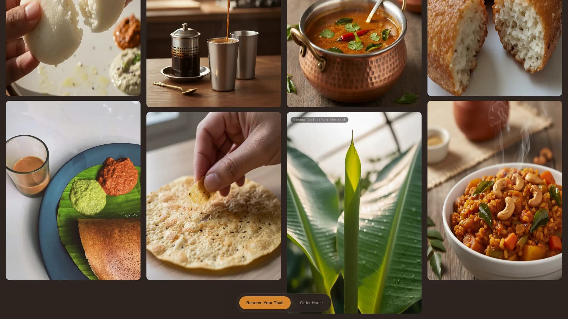 Taste — Serene Udupi Restaurant Landing Page Template
