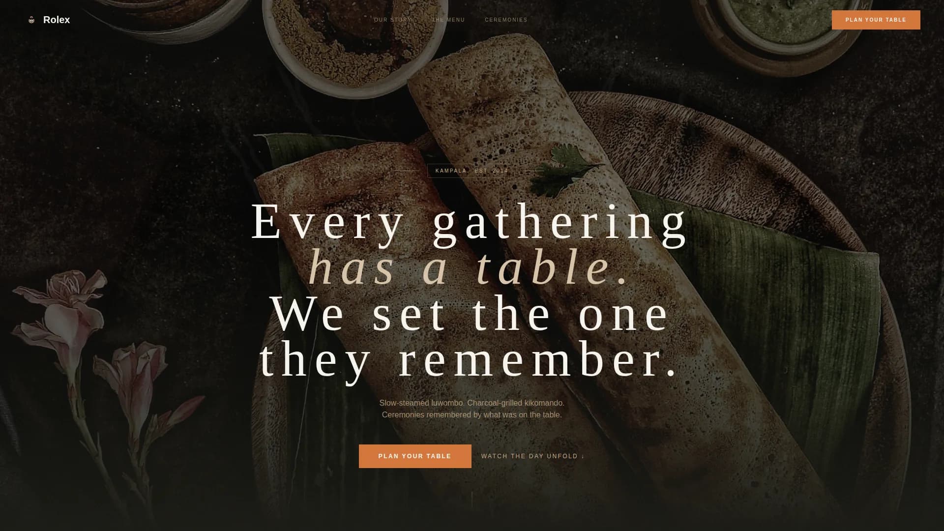 Luwombo — Luxe Minimal Ugandan Catering Gallery Landing Page Template