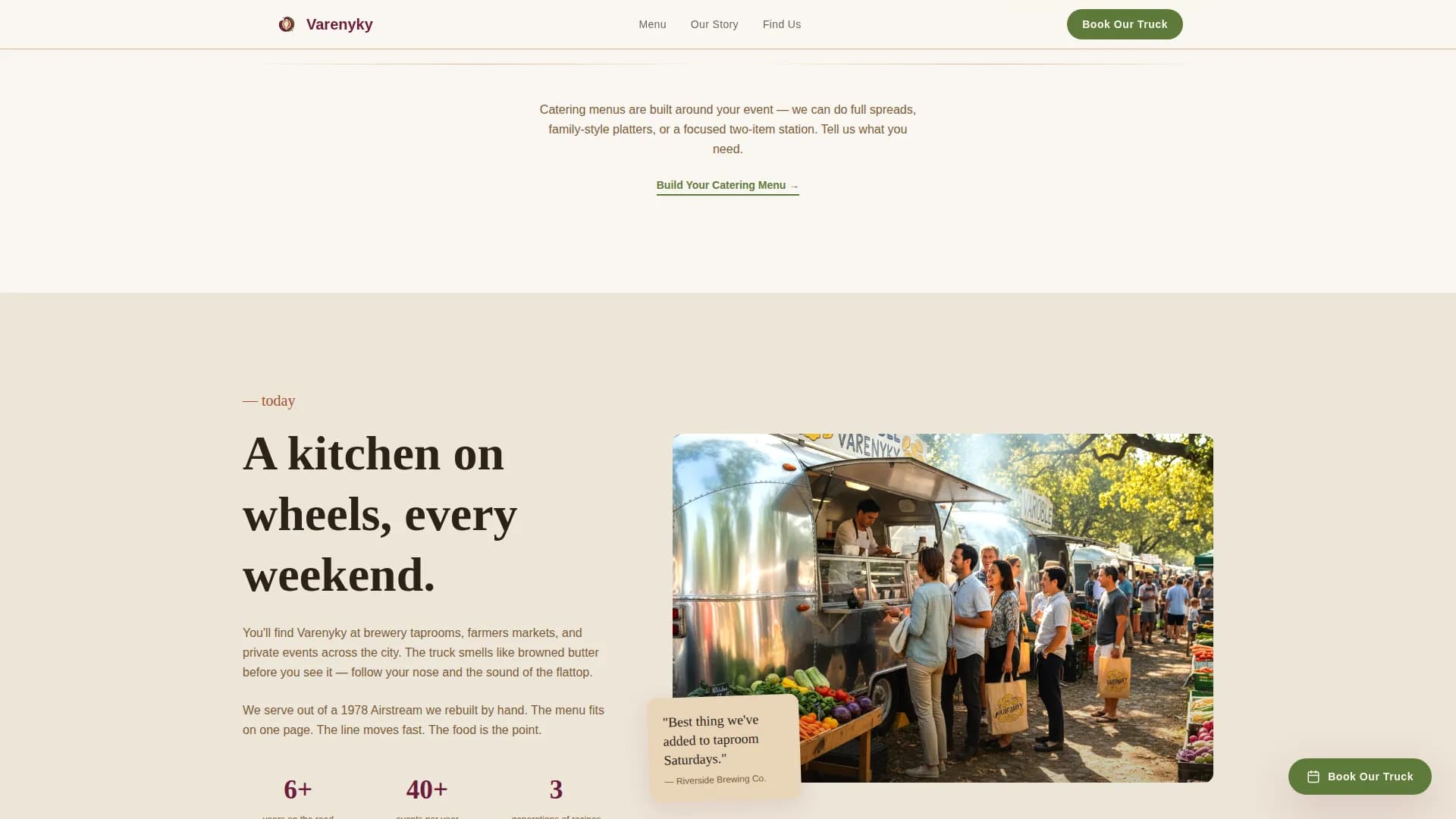 Varenyky — Signature Ukrainian Catering Landing Page Template