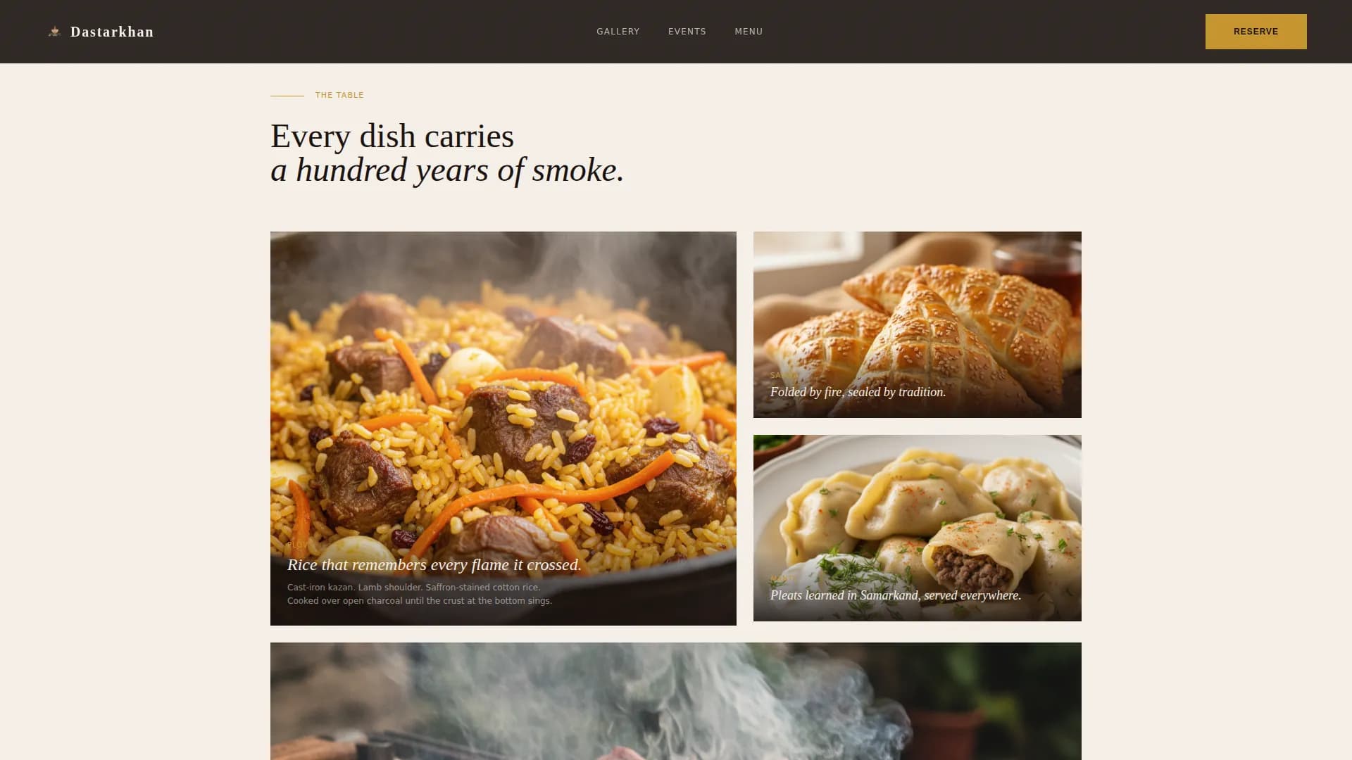 Dastarkhan — Uzbek Catering Registration Landing Page Template